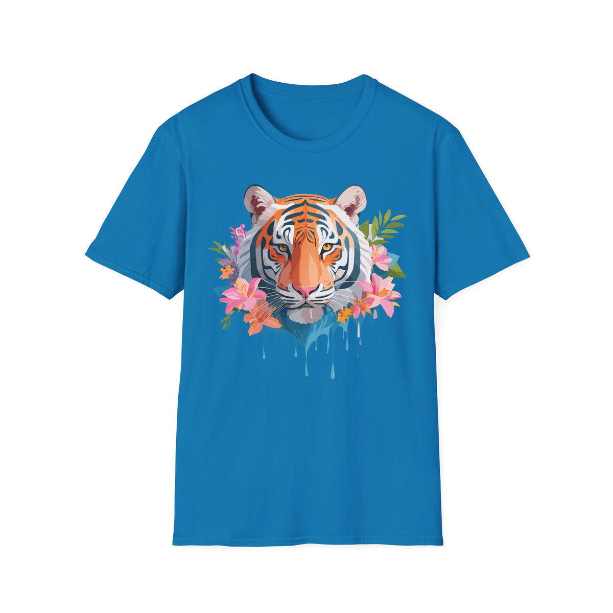 Floral Tiger Head T-Shirt | Watercolor Jungle Cat Tee