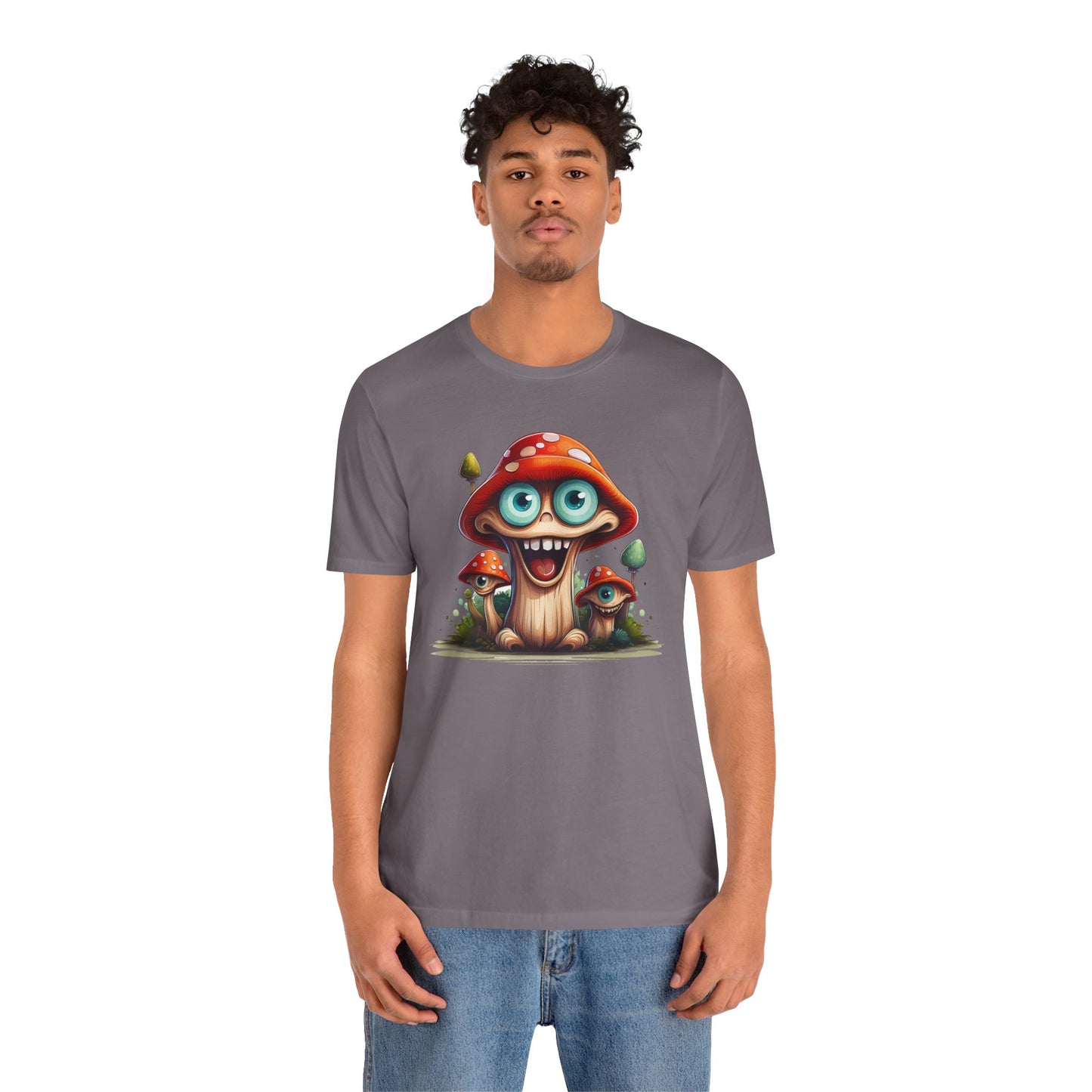 Cute Mushroom Graphic Tee, Fun Cartoon Shirt, Funny Mushroom Shirt, Cute Cartoon Tees, Graphic T-Shirt, Art Design T-Shirt