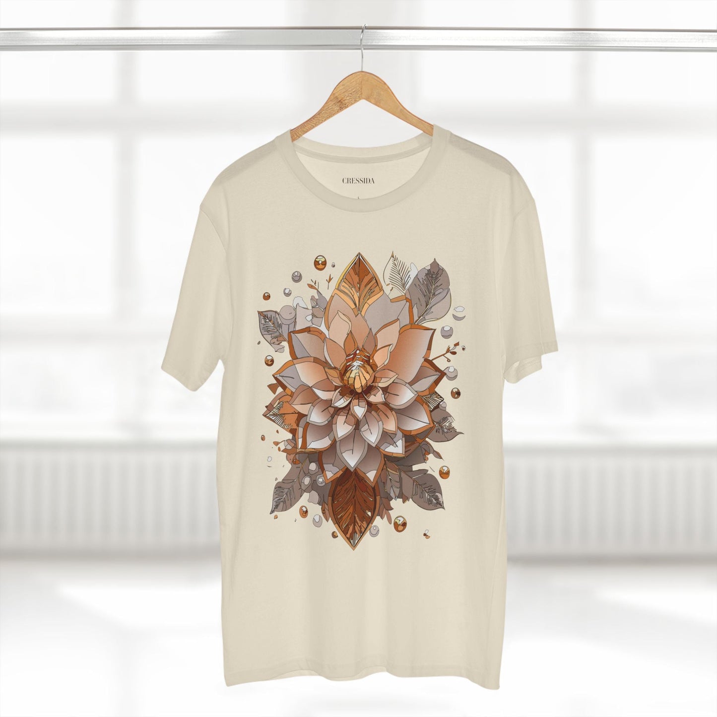 Floral Graphic T-Shirt Unisex 100 Cotton Art Design with Antique Flowers Tee 4