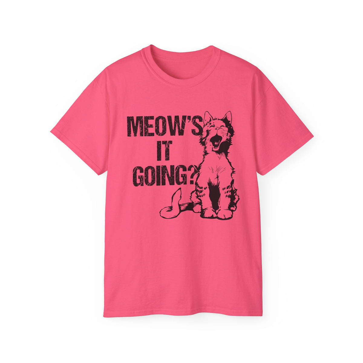 Meow's It Going? Cat Graphic Tee | Vintage Kitten Illustration