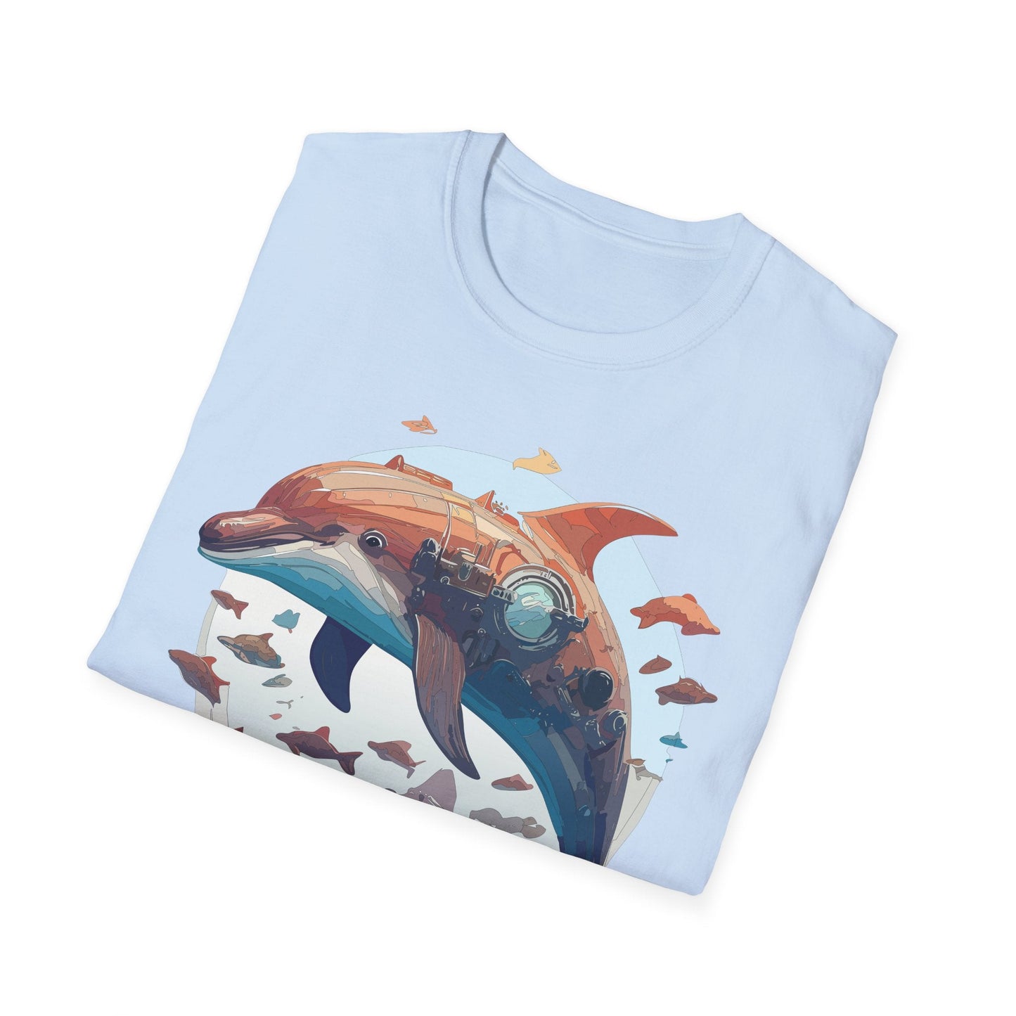 Unisex Dolphin Shirt Softstyle Tee Gildan 64000 Ring Spun Cotton Animal Graphic Design