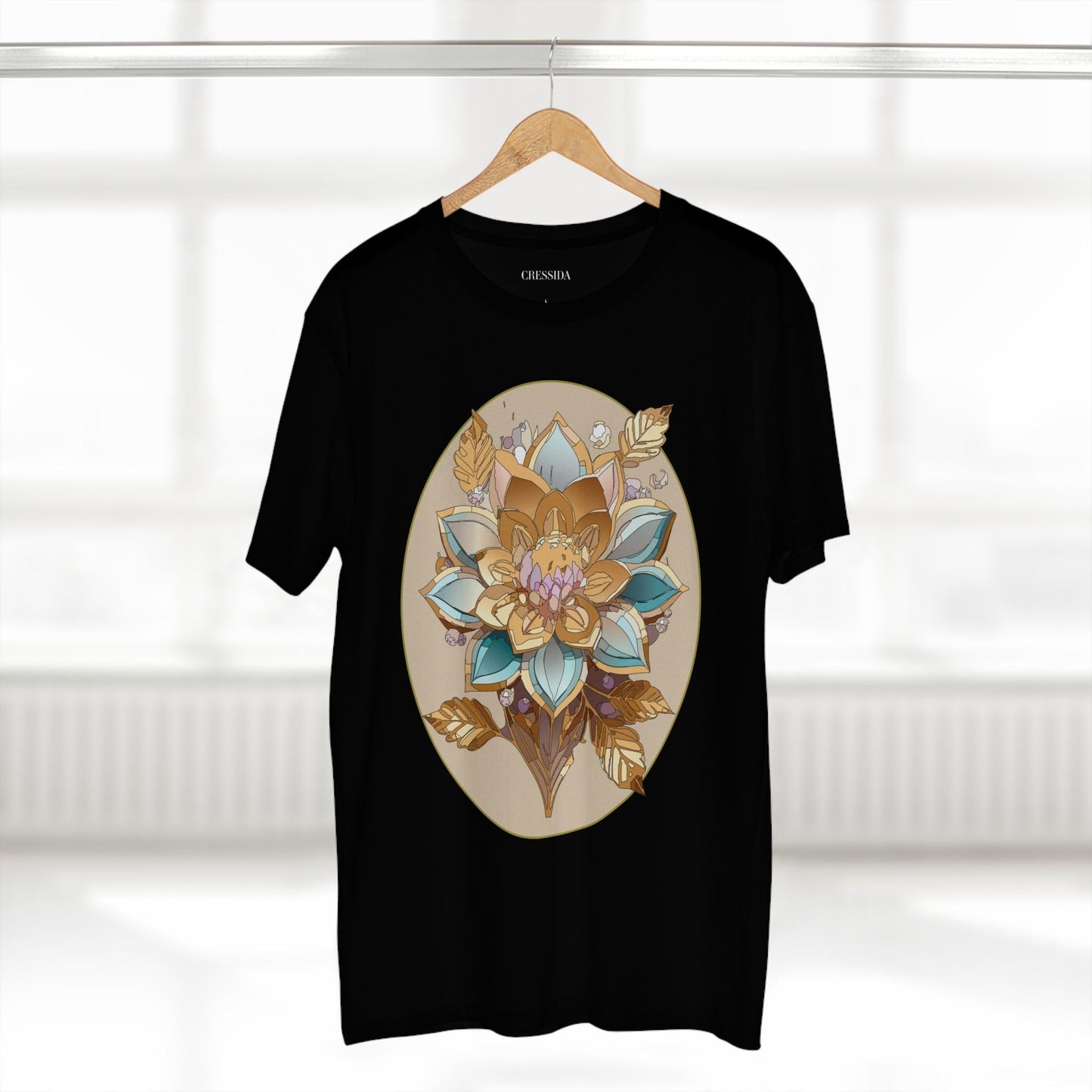 Floral Graphic T-Shirt Unisex 100 Cotton Art Design with Antique Flowers Tee 26