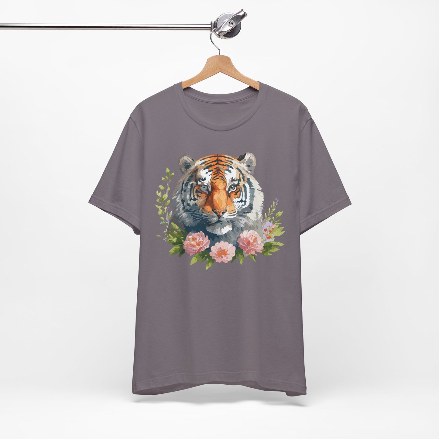 Floral Tiger Shirt, Animal Shirt, Tiger Tee, Unisex Tee, Floral T-shirt, T-Shirt with Animal