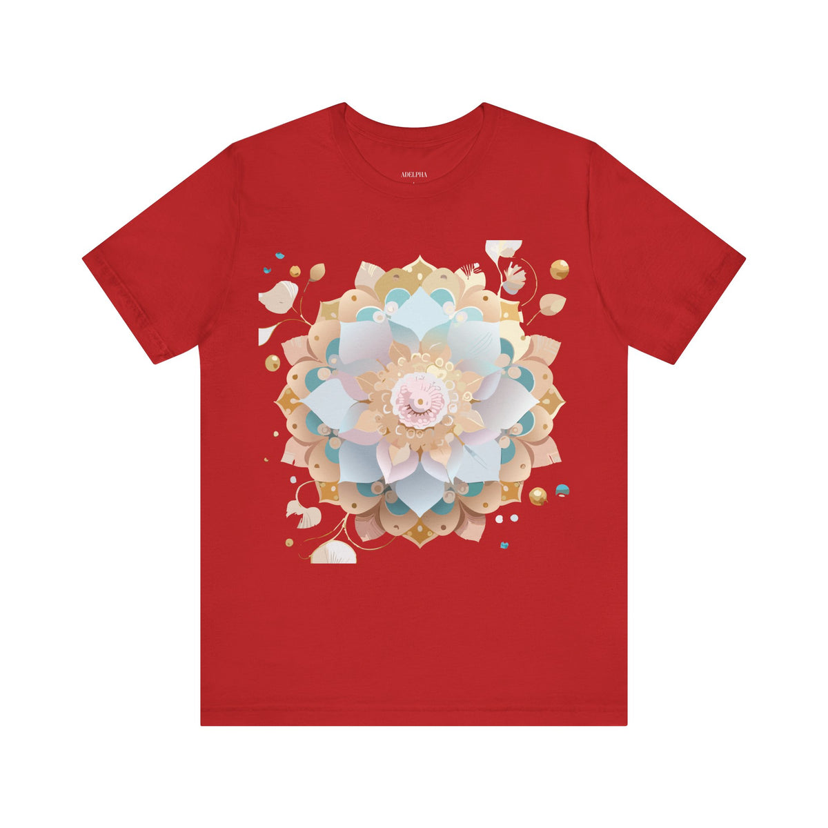 Mandala Graphic Unisex Cotton Bella+Canvas Tee with Floral Art Design n140