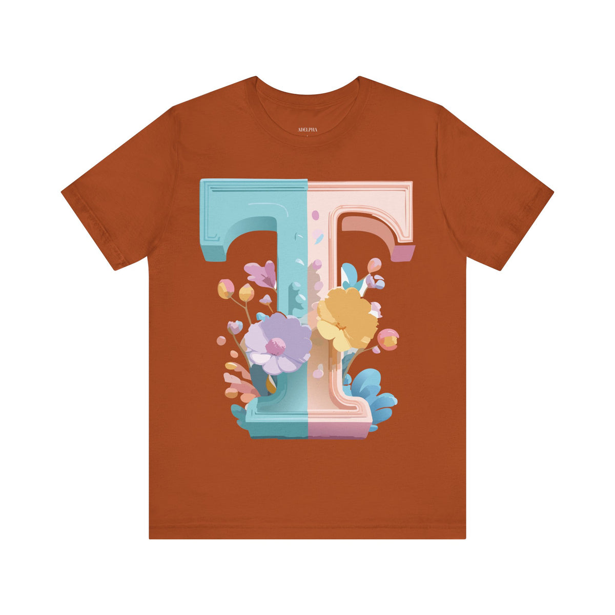 Letter T Graphic Unisex Cotton Bella+Canvas Tee with Art Letter Design