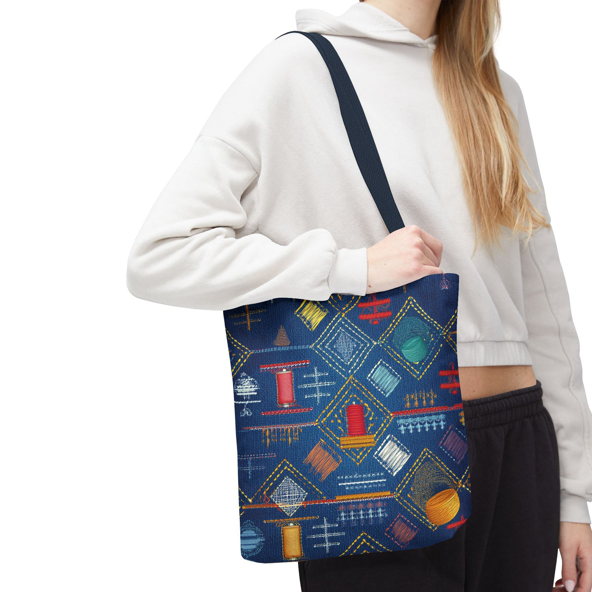 Diwali Graphic Denim Fabric Imitation Print Unisex Canvas Bag Poly Spun 3 Sizes Tote Bag 205-23