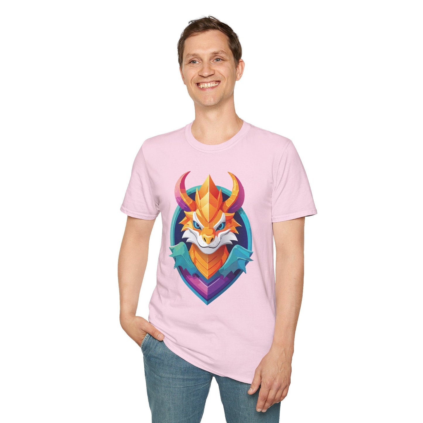 Dragon Graphic Unisex Cotton Softstyle Art Design Tee With Animals 4