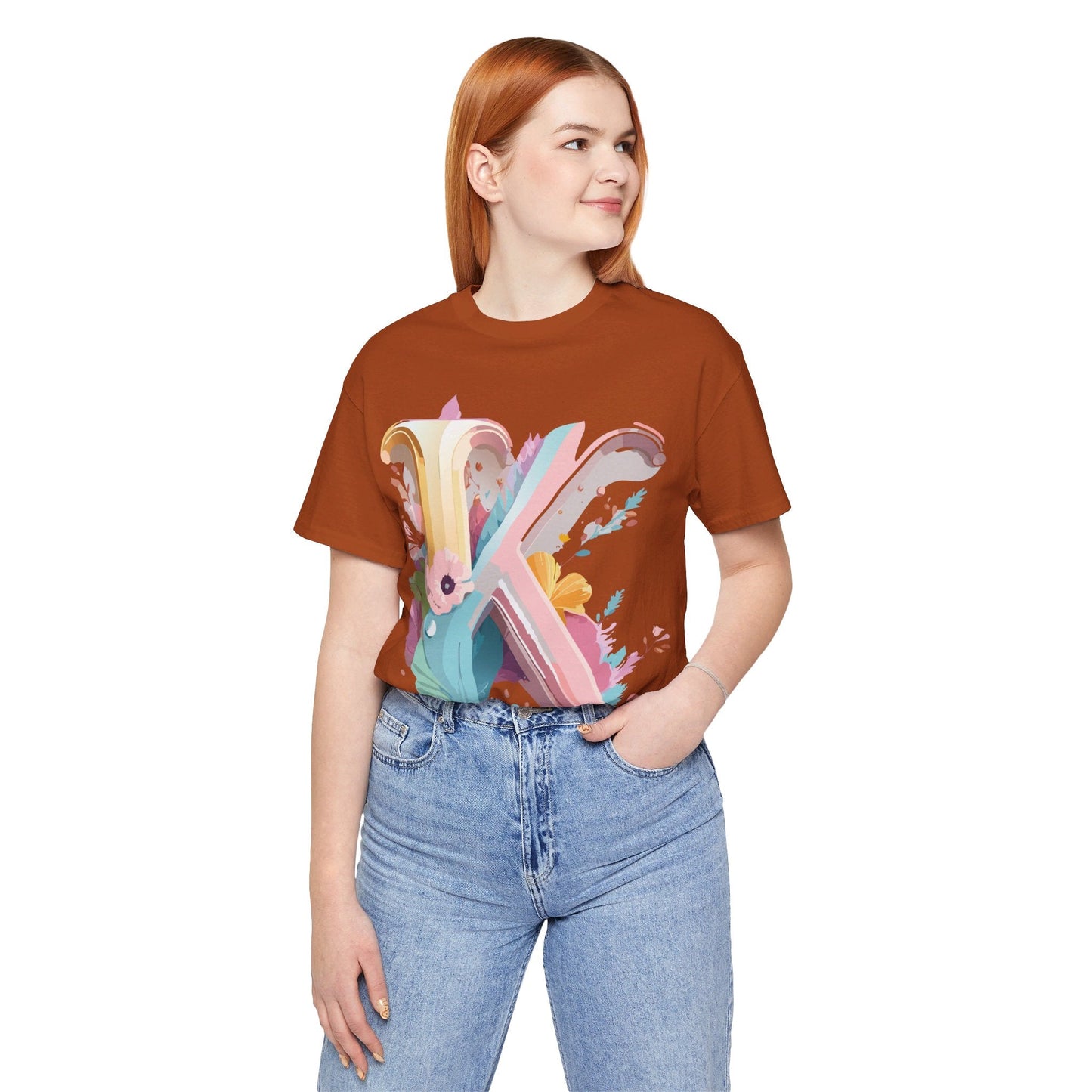 Letter K Shirt Unisex Graphic Tee With Vintage Inspired Artwork Adelpha Premium Comfort