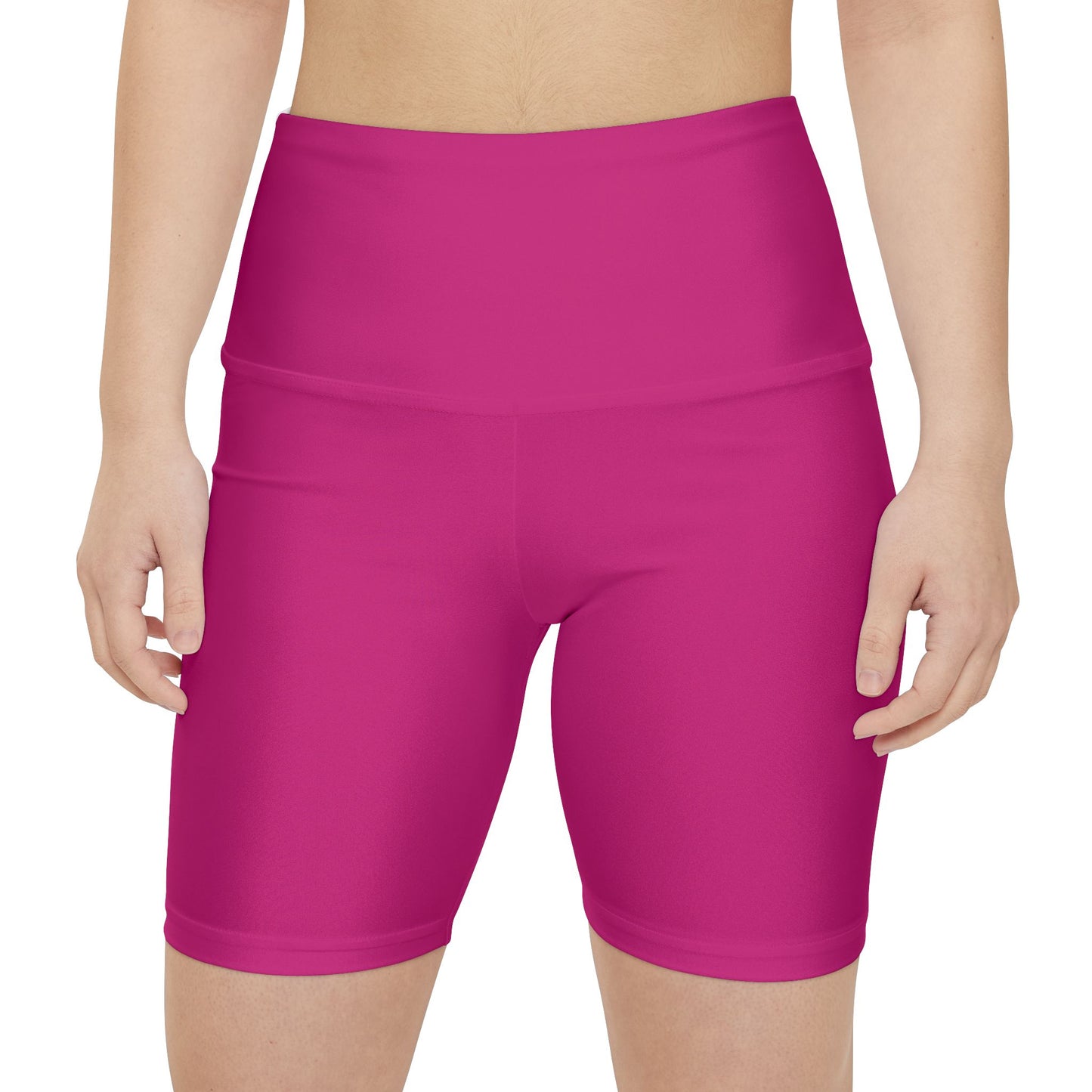 Hot Rose Women's Workout Shorts — Solid High-Waist Biker Shorts for Exercise & Everyday Wear