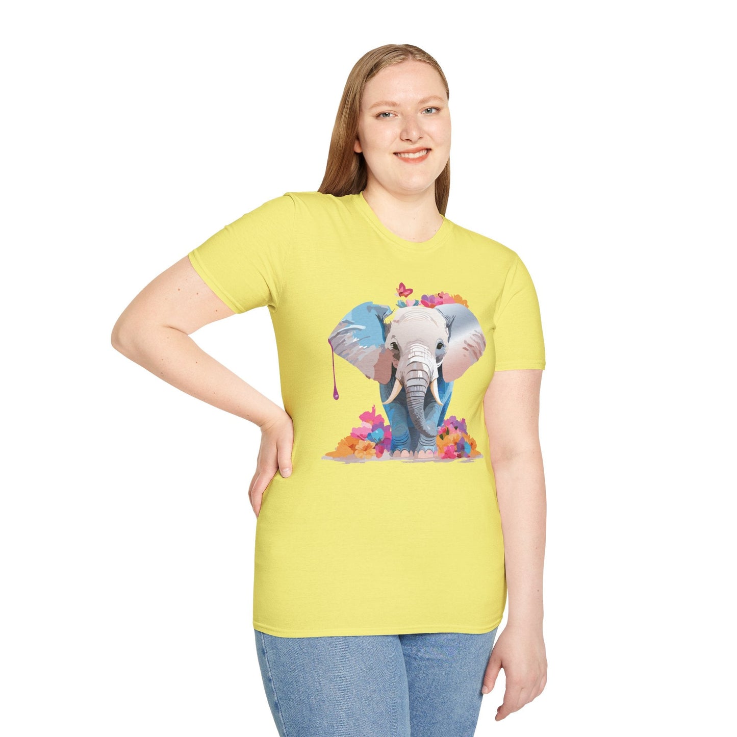 Elephant T Shirt Unisex Softstyle 64000 Graphic Elephant Illustration Animal Tee For Everyday Wear