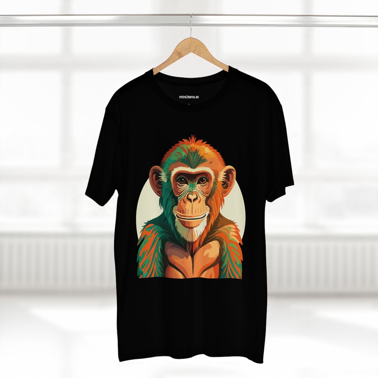 Unisex Monkey Shirt Premium Cotton Tee With Original Art Design From Retro2Nova Comfortable Everyday Wear Art Collection