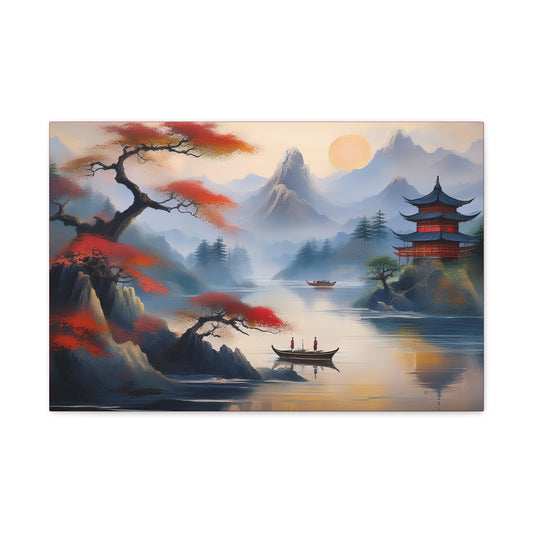 Japanese Painting Print Canvas 24x16, 30x20, 36x24, 48x32, 60x40, Bright Latex Inks Pine-Wood Inner Frame JPN-18