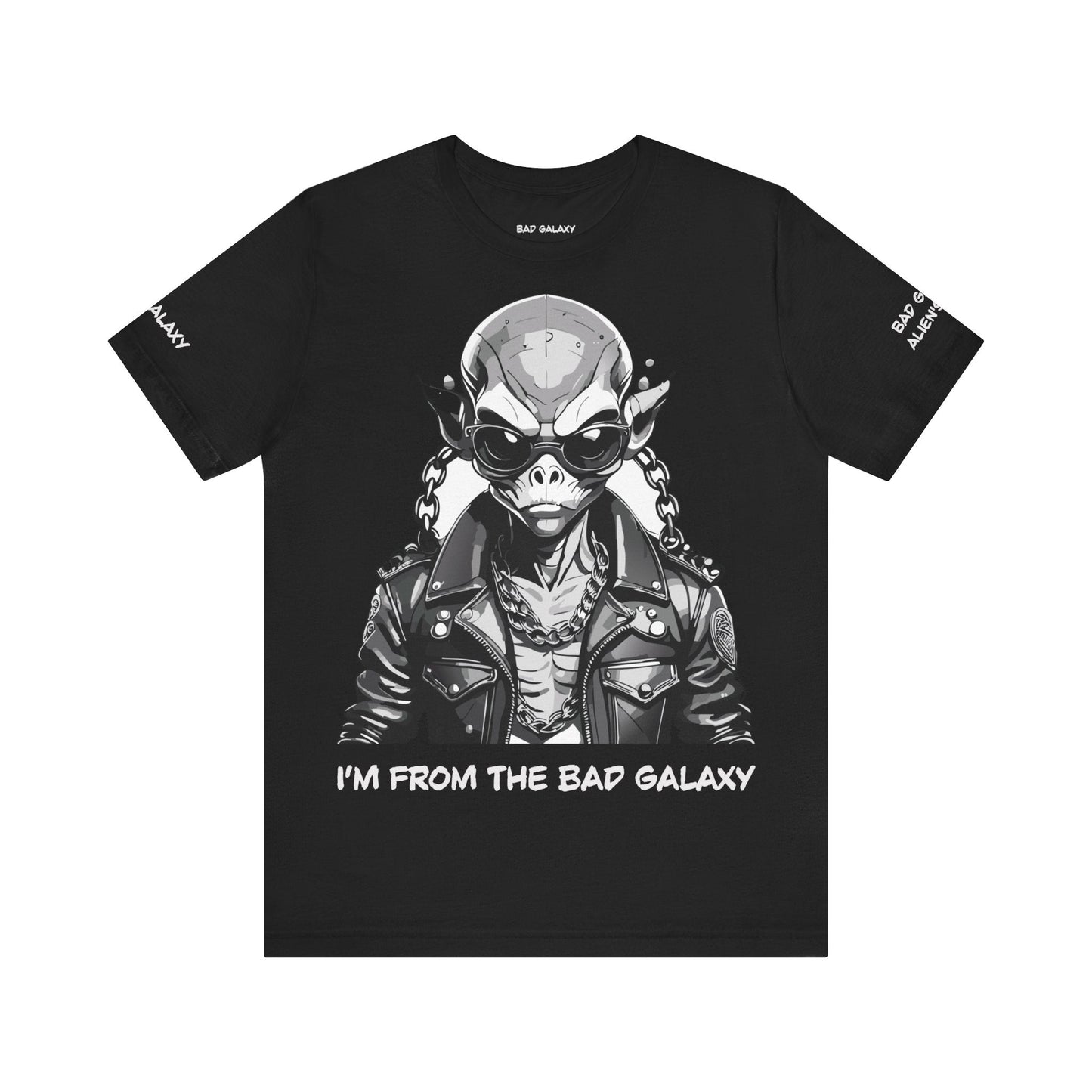 Graphic Cotton T Shirt Unisex Short Sleeve Alien Artwork By Bad Galaxy Premium Everyday Wear