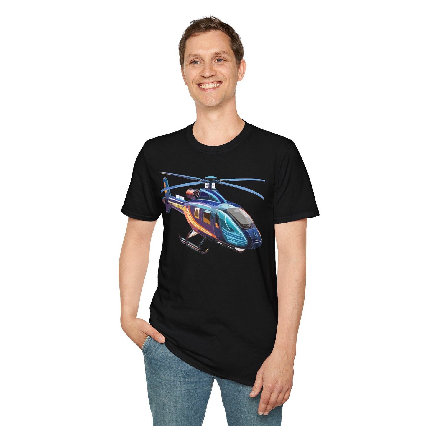 Chopper Helicopter Graphic Unisex Cotton Softstyle Short Sleeve Tee 8