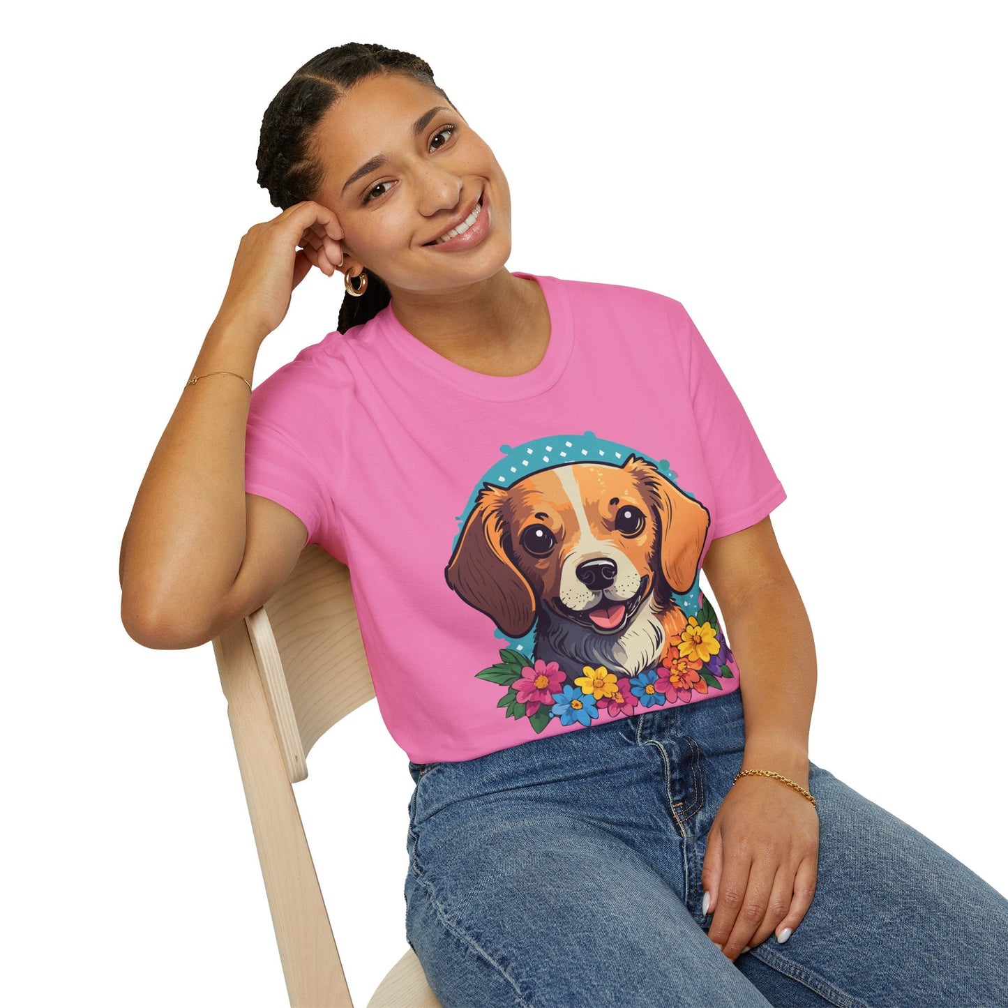 Dog Shirt Unisex Animal Tee Softstyle Cotton Ring Spun Comfort