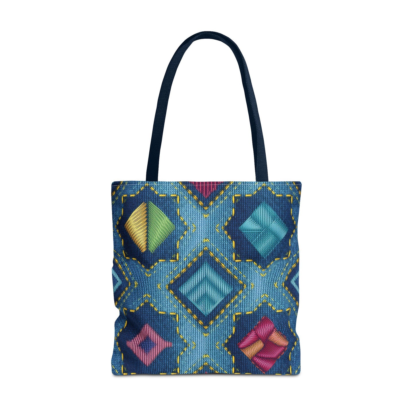 Denim Fabric Imitation Print Unisex Canvas Bag Poly Spun 3 Sizes Tote Bag 189-3