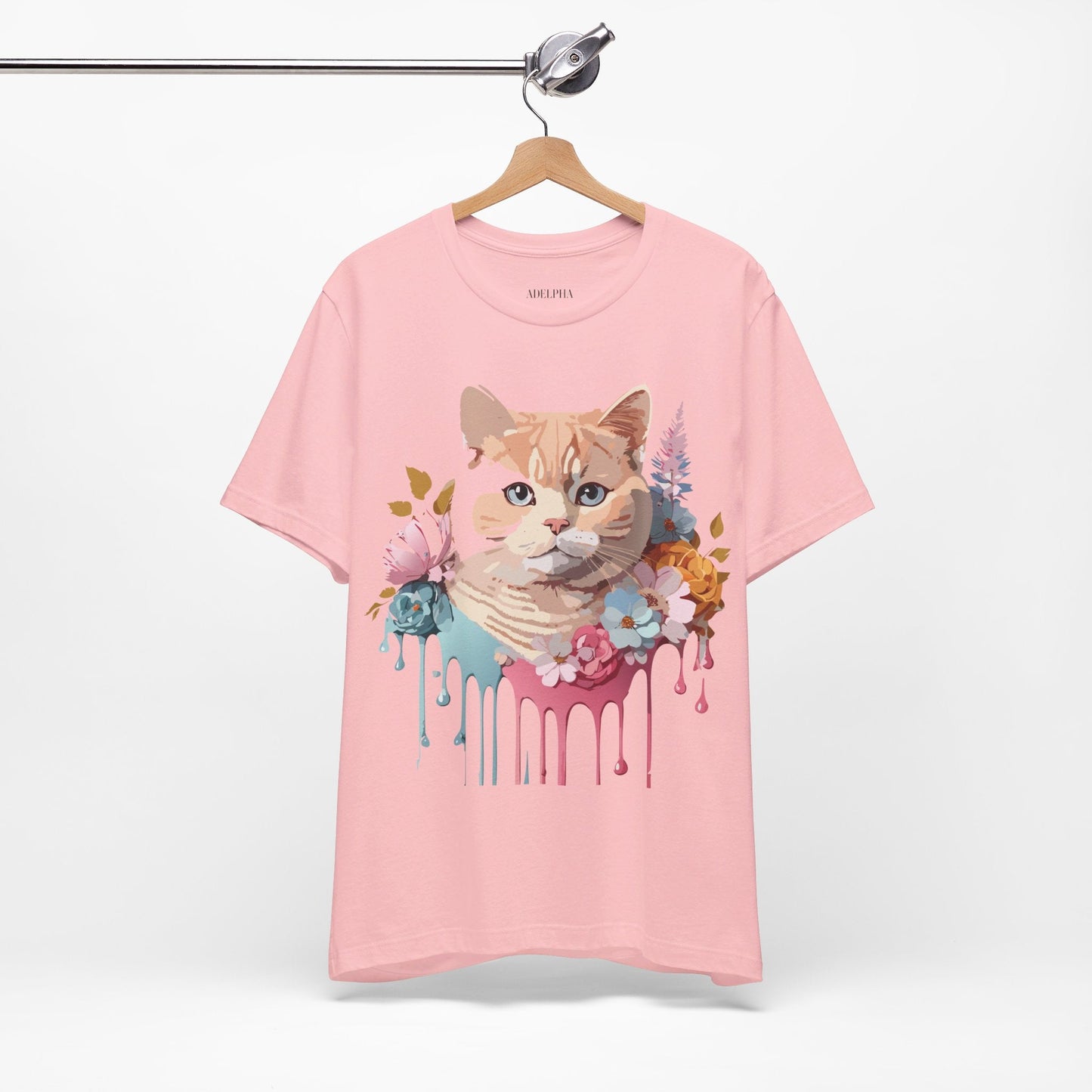 Cat Shirt Graphic Tee Unisex Vintage Inspired Adelpha Art Design