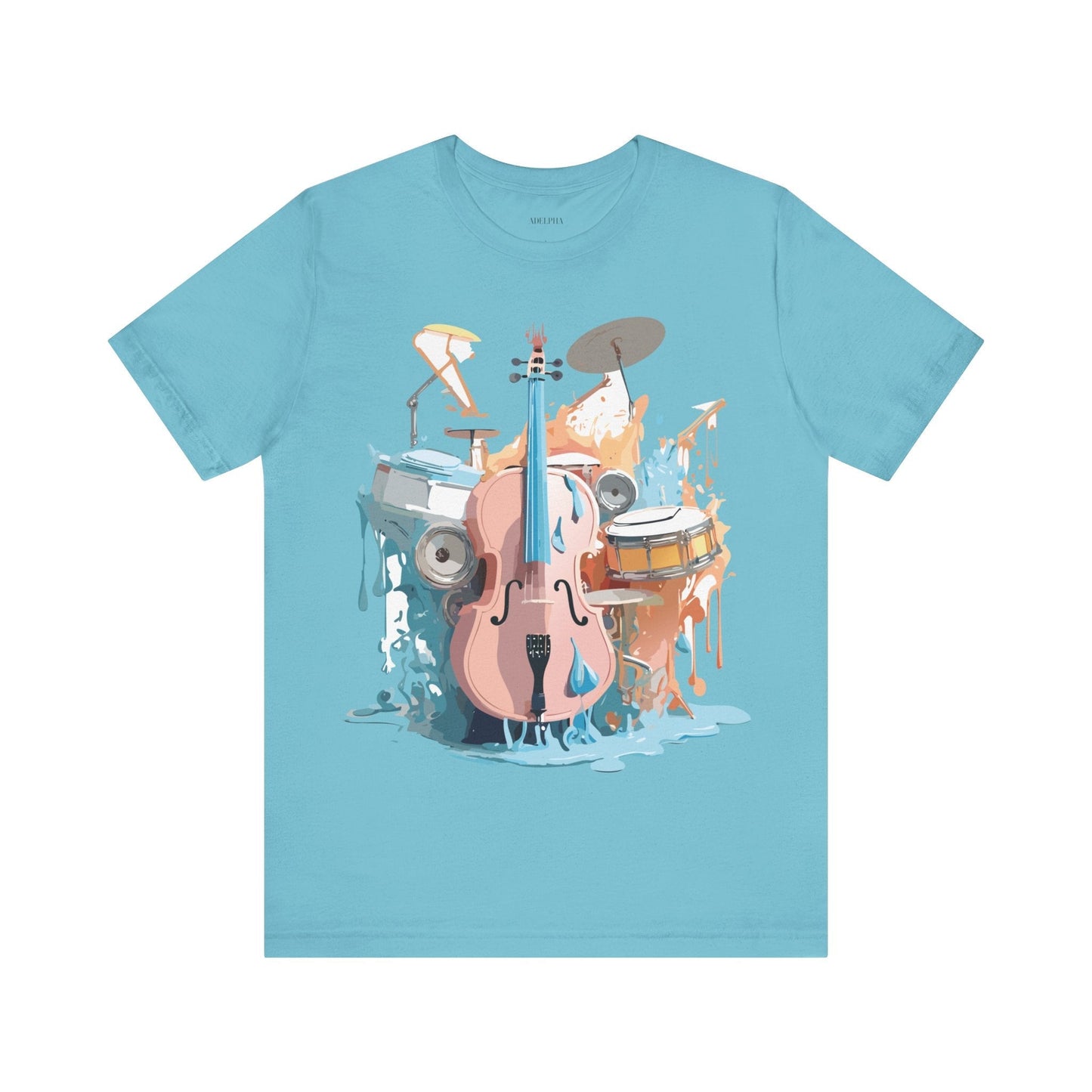 Music Graphic Unisex 100 Cotton Vintage Art with Musical Elements Tee 74