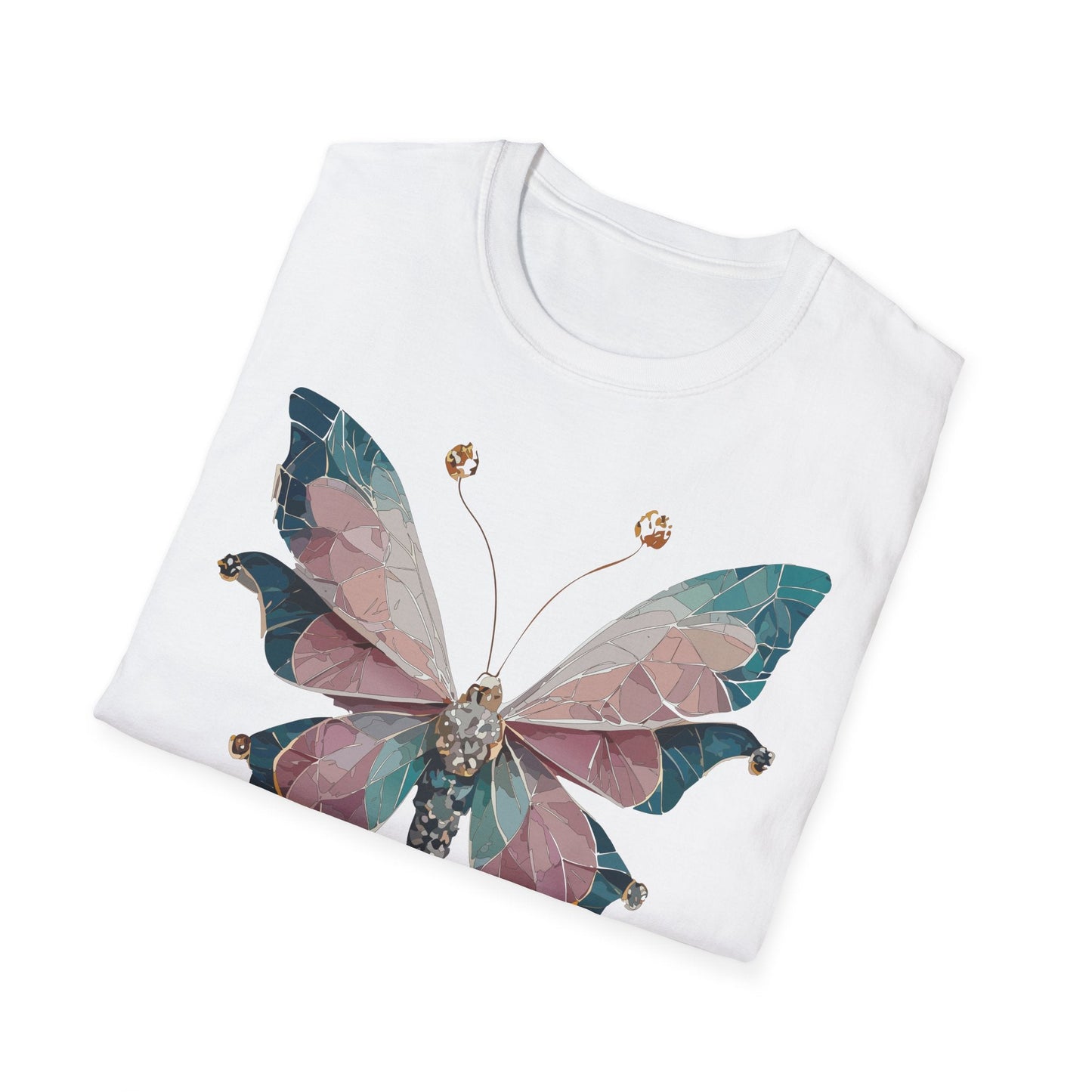Butterfly Shirt Unisex T Shirt Monarch Print Gildan Softstyle 64000 100 Percent Ring Spun Cotton
