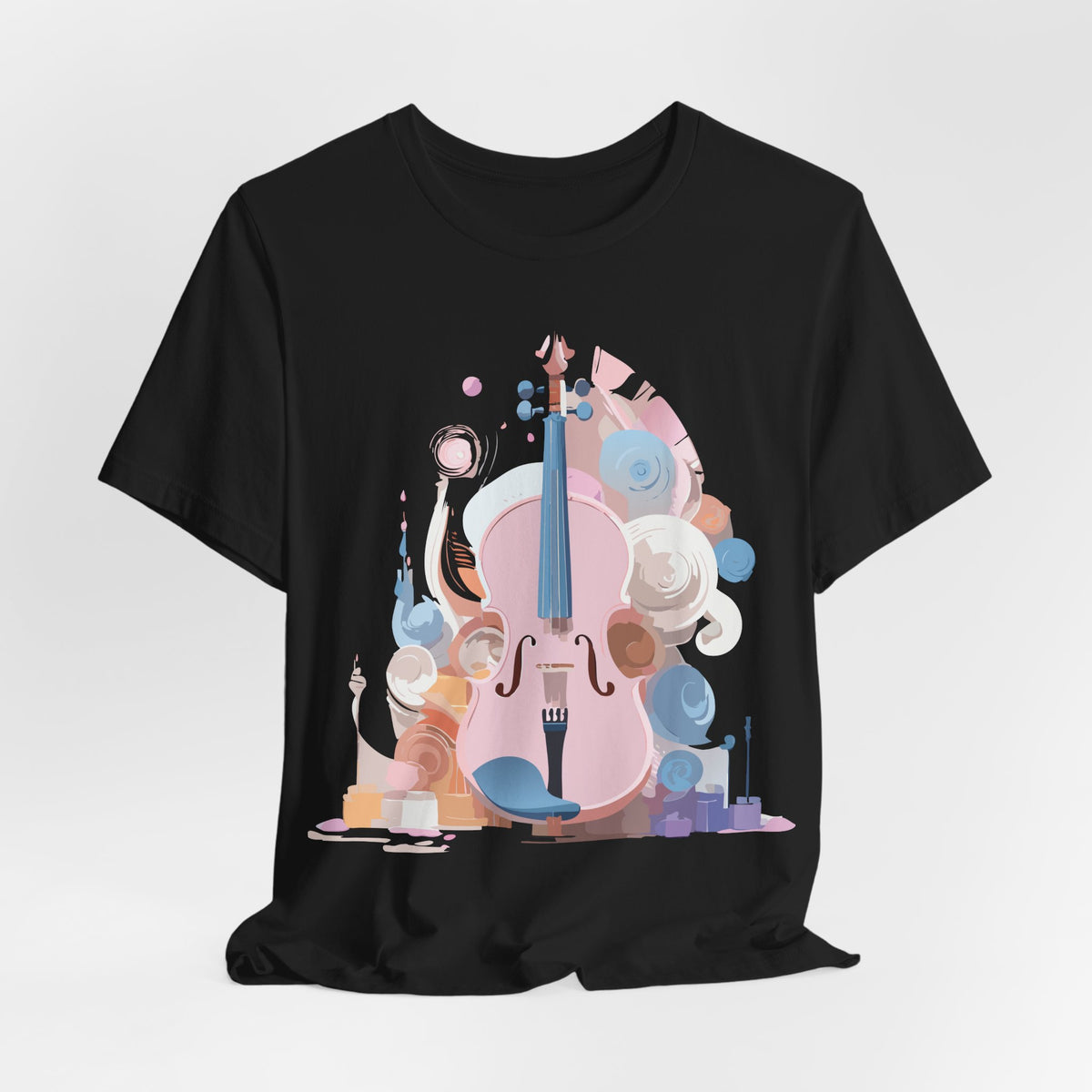 Music Graphic Unisex Cotton Bella+Canvas Tee with Art Design n174