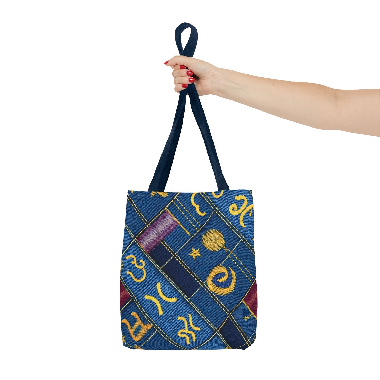 Denim Fabric Imitation Print Unisex Canvas Bag Poly Spun 3 Sizes Tote Bag 184