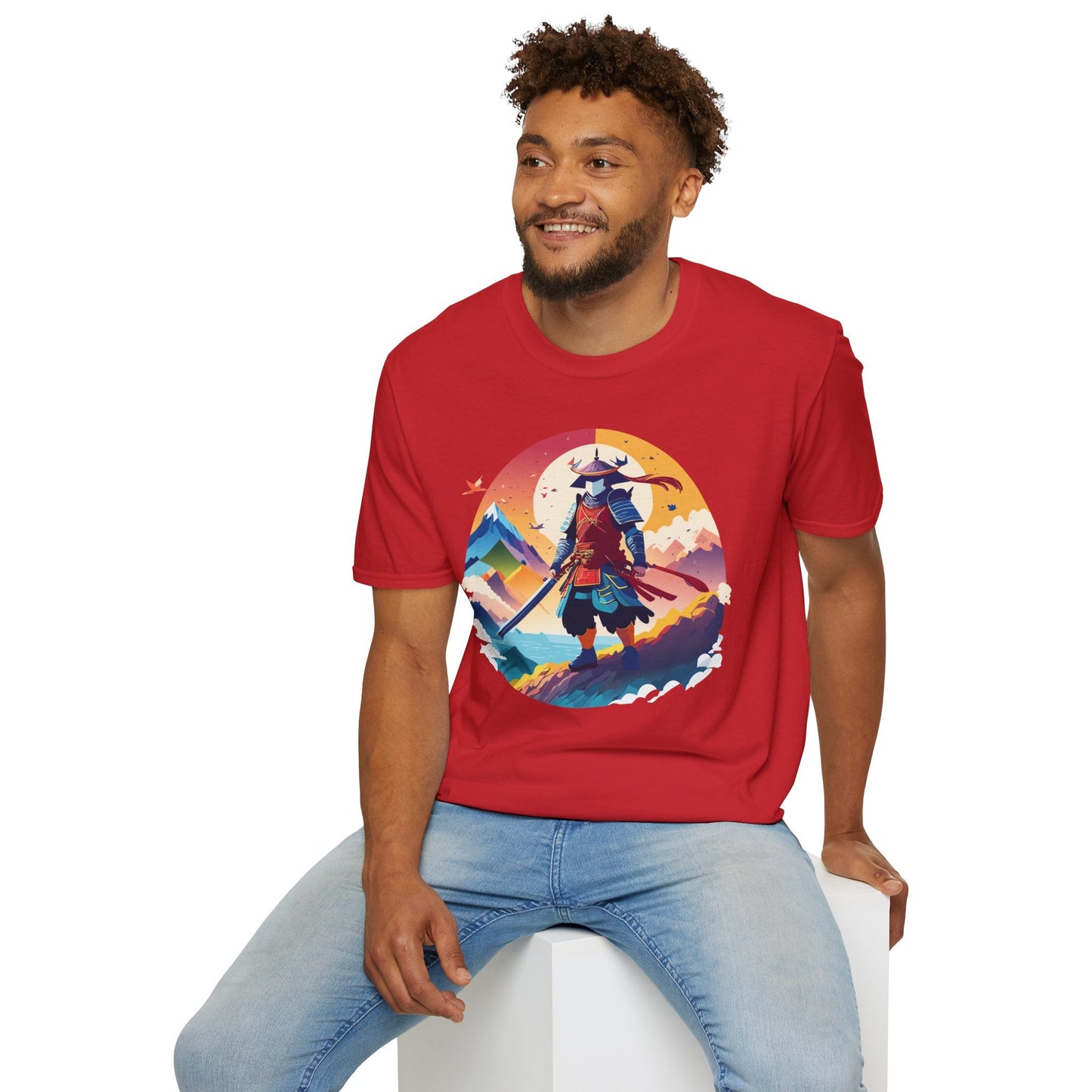 Samurai T Shirt Unisex Softstyle Gildan 64000 100 Percent Ring Spun Cotton Tee For Everyday Wear