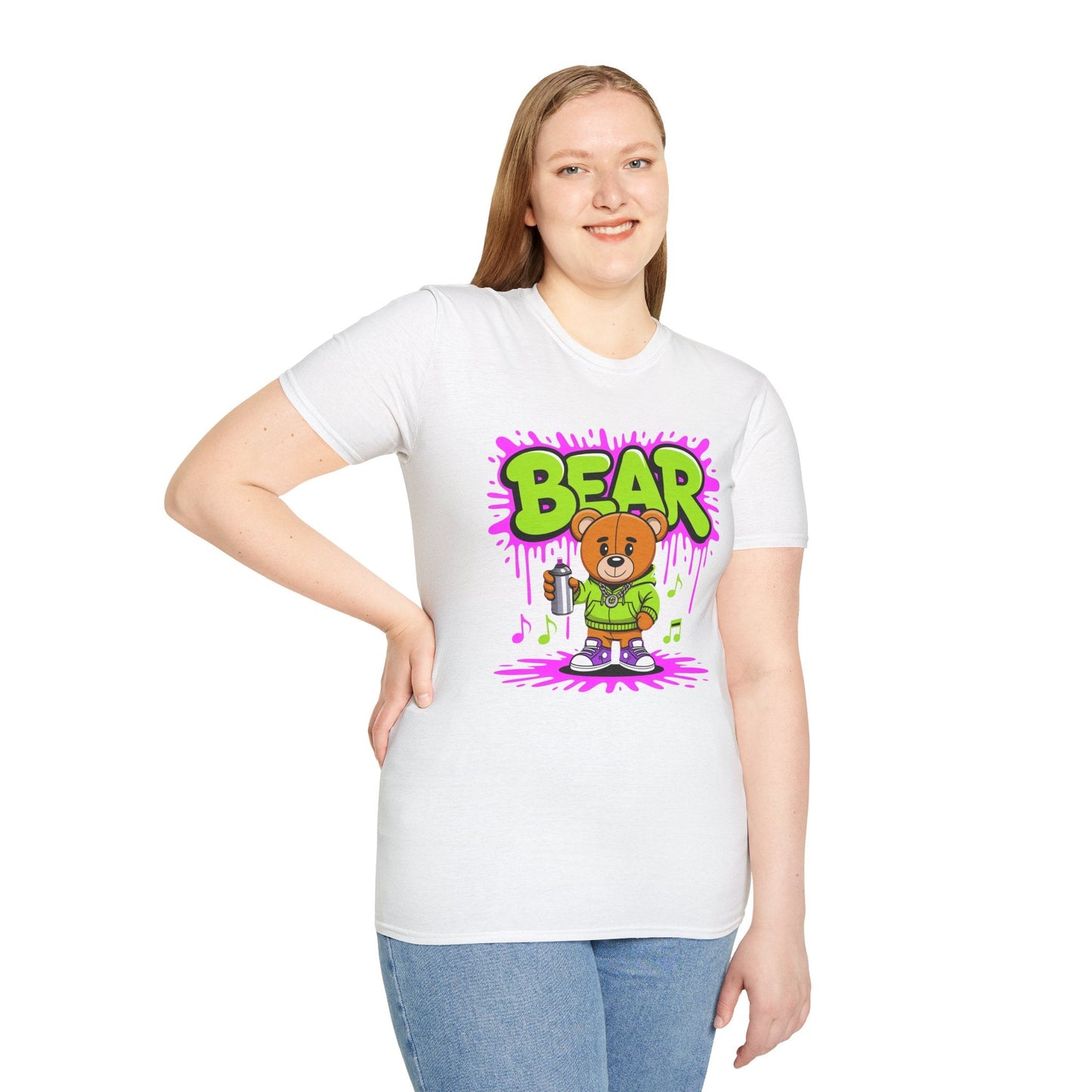 Unisex Cartoon T Shirt With Funny Animals Print Gildan Softstyle 64000 Tee Comfortable Everyday Wear