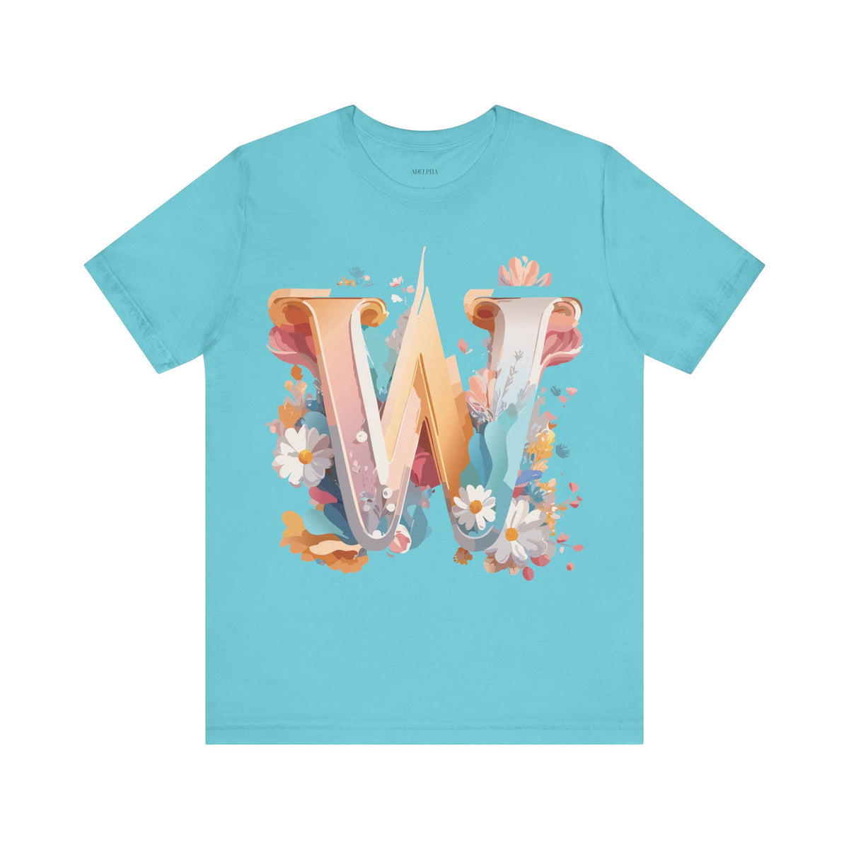 Letter W Graphic Unisex Cotton Bella+Canvas Tee with Art Letter Design