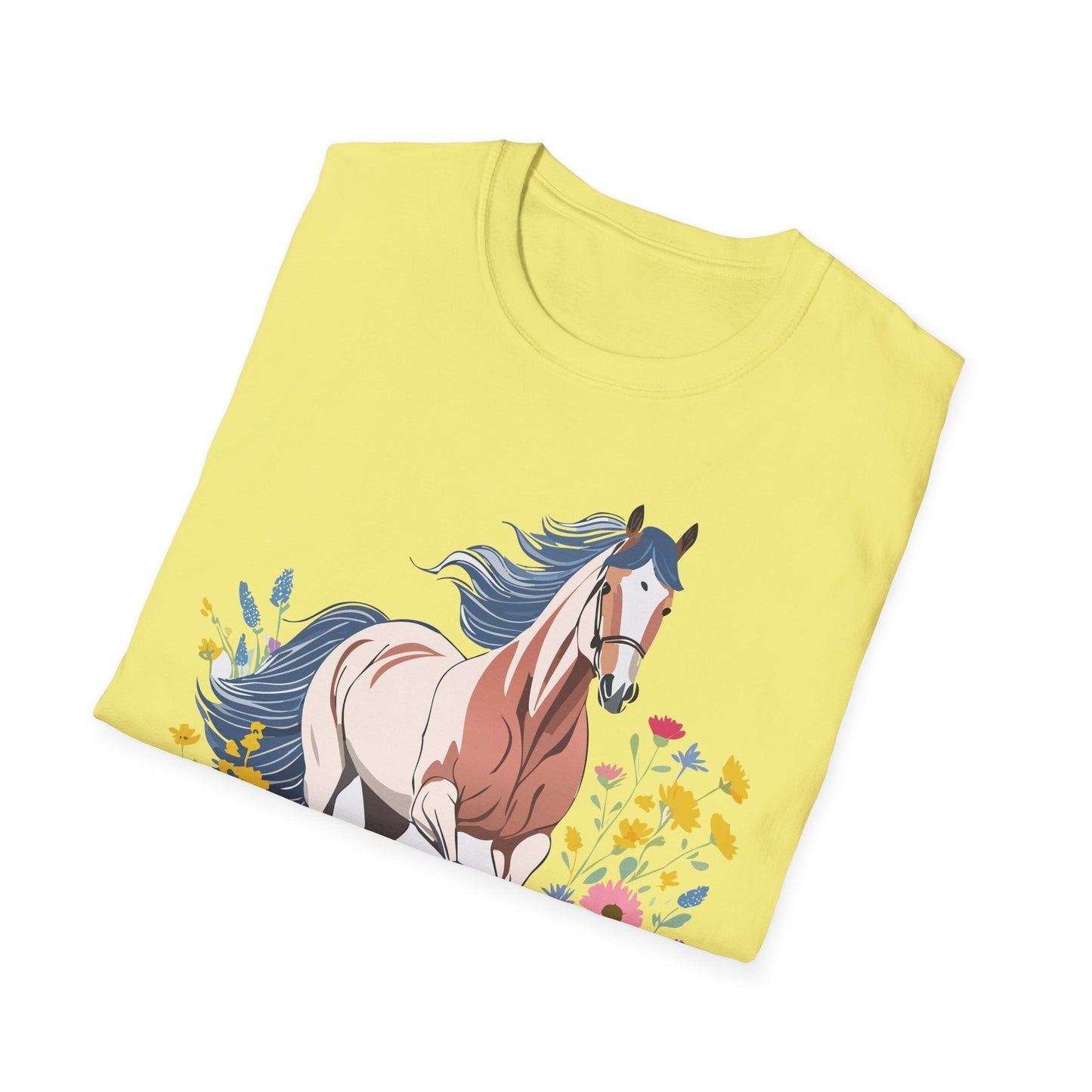 Unisex Horse Tee Softstyle Cotton Shirt With Animals Design Graphic