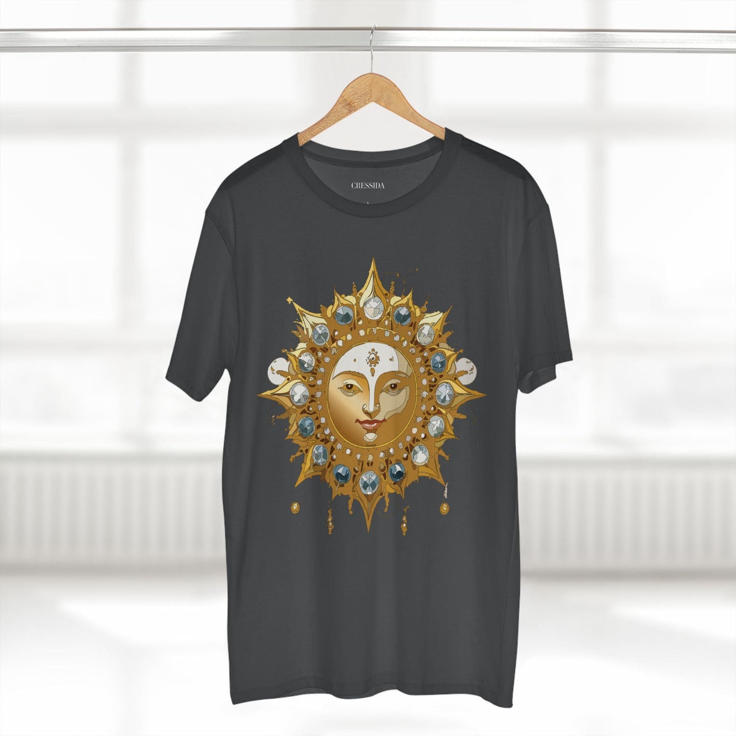 Gold Sun Graphic Unisex 100 Cotton T-Shirt with Golden Art Design 1