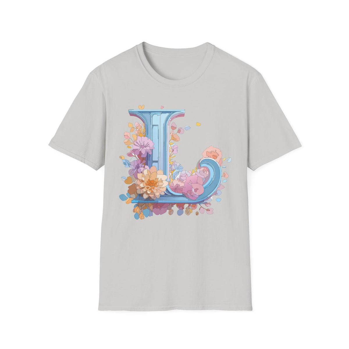 Floral Letter L T-Shirt | Monogram Initial Tee