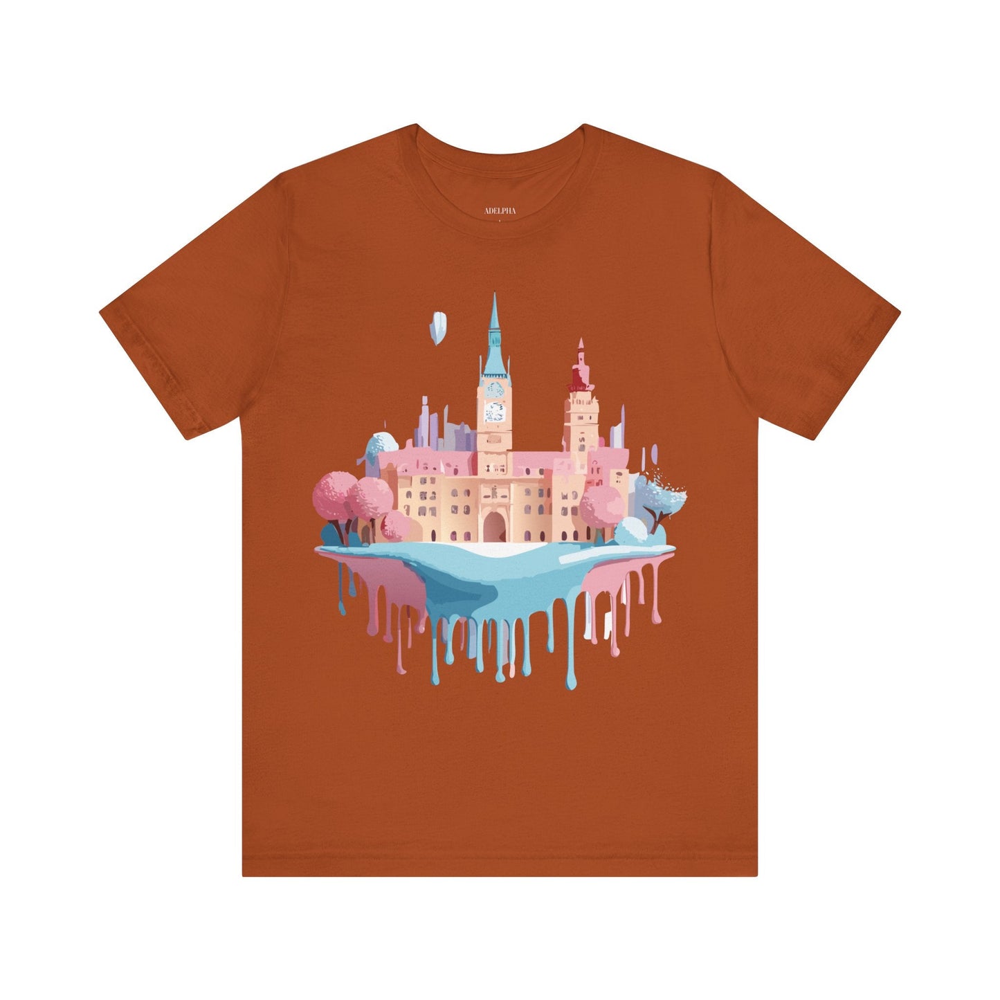 Prague Tourist Shirt Unisex Short Sleeve Graphic Tee Featuring Adelpha Vintage Artwork
