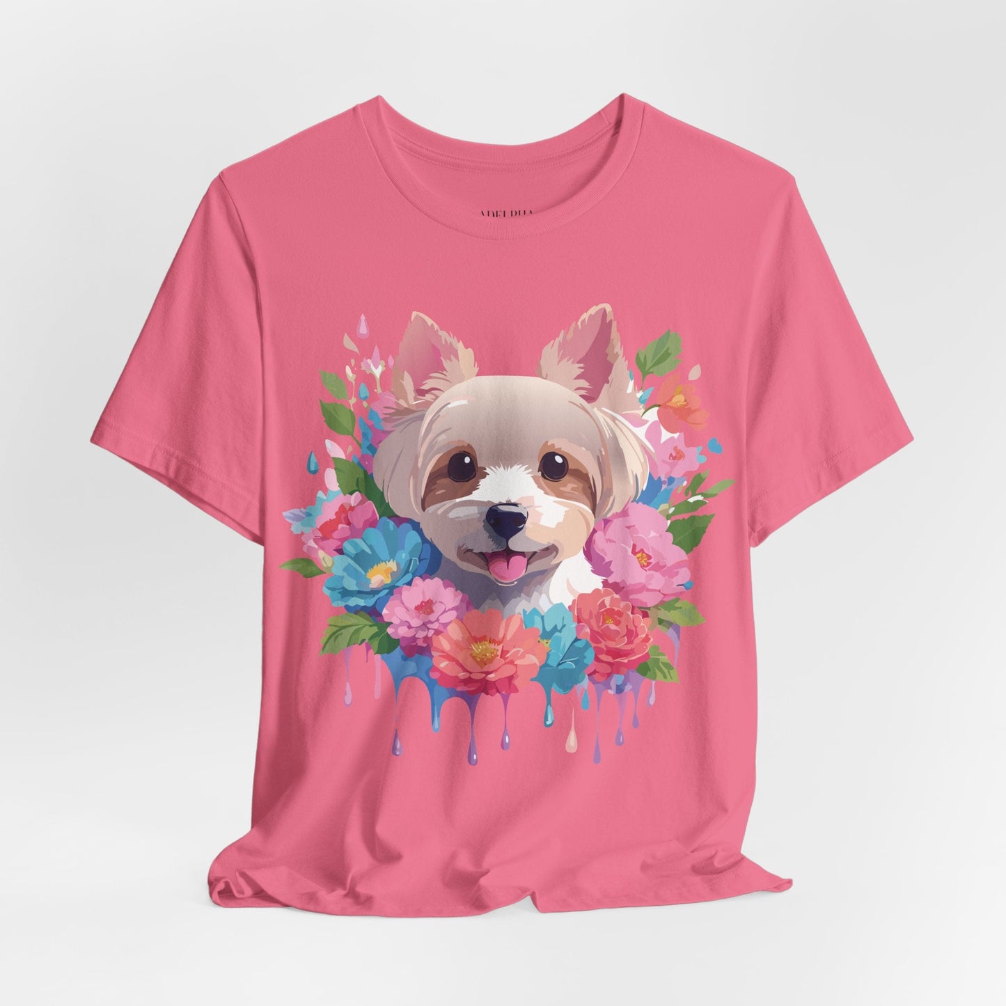 Unisex Graphic T Shirt With Original Adelpha Artwork Vintage Inspired Dog Design