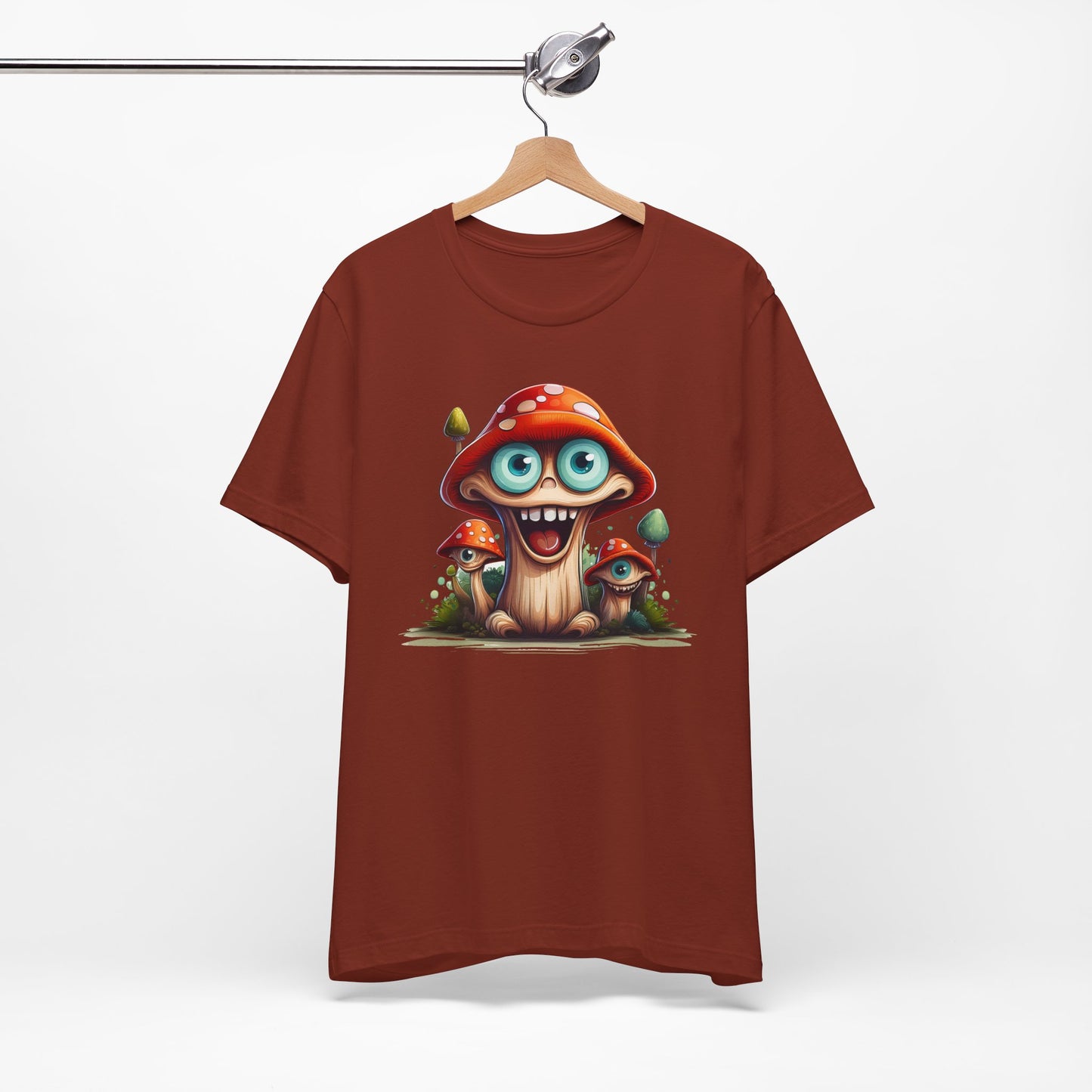 Cute Mushroom Graphic Tee, Fun Cartoon Shirt, Funny Mushroom Shirt, Cute Cartoon Tees, Graphic T-Shirt, Art Design T-Shirt