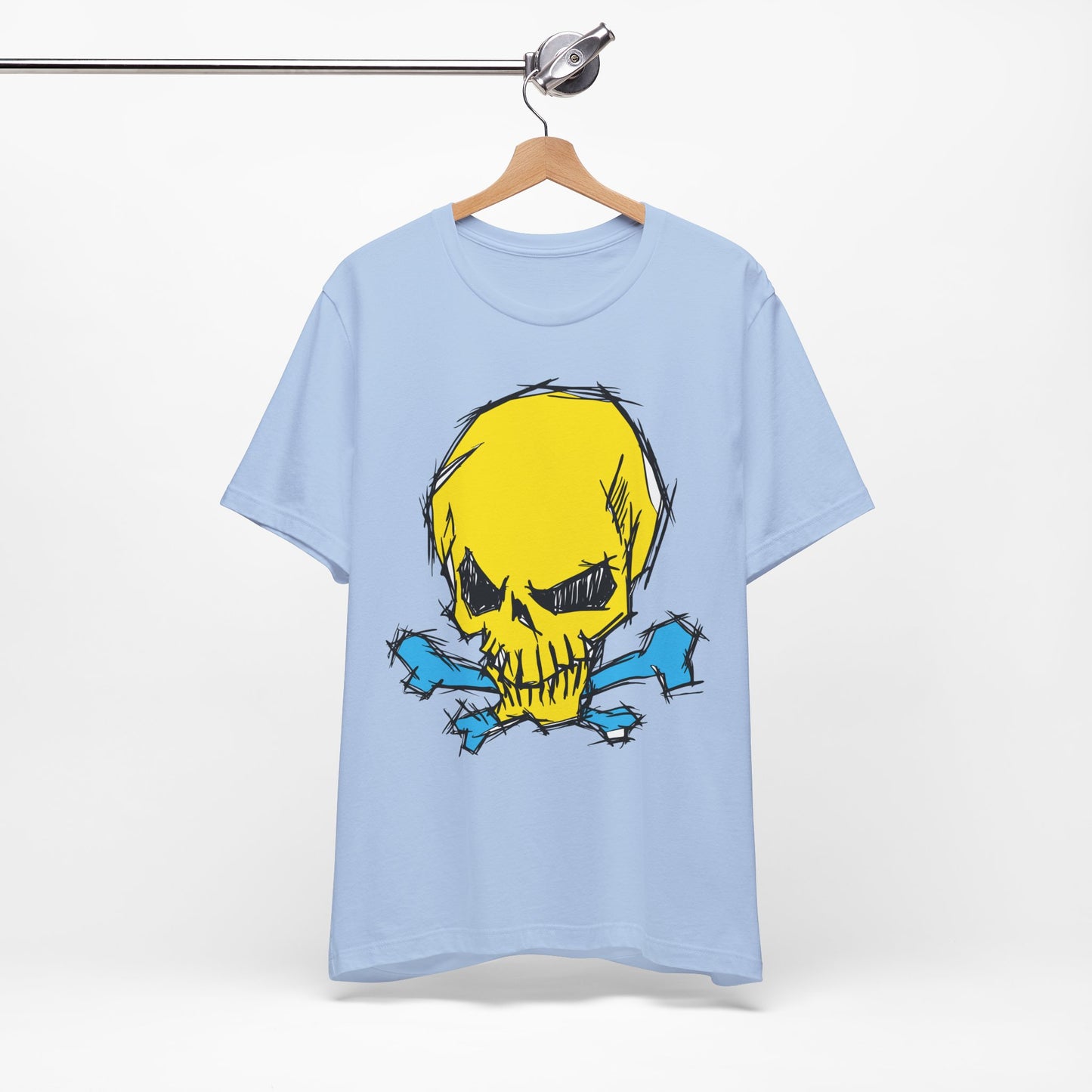 2-Yellow Skull Graphic Design Tee, Skull Shirt, Vintage Tees, Art Design T-Shirt, Vintage Graphic Tee, Art Shirts with Skulls