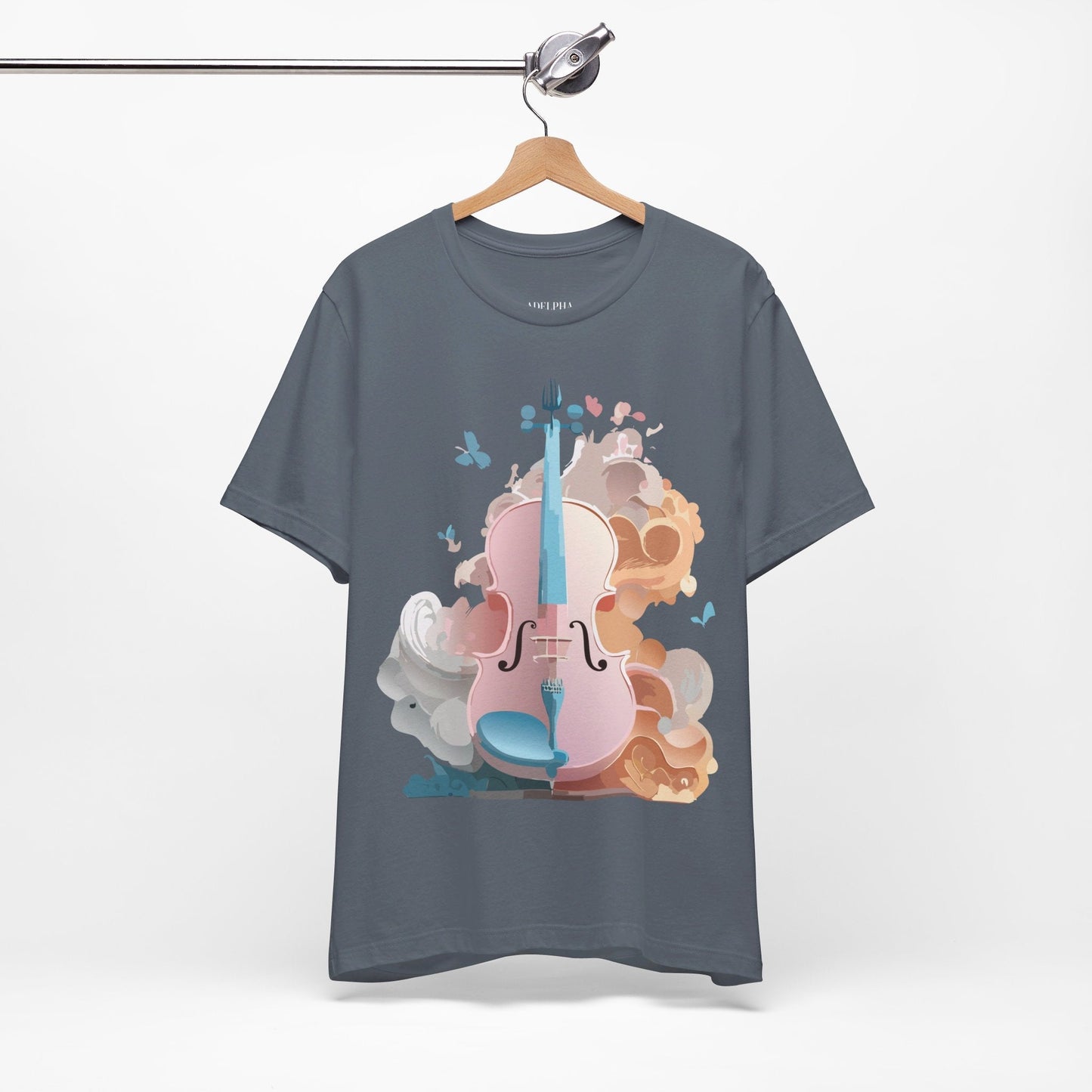 Music Graphic Unisex 100 Cotton Vintage Art with Musical Elements Tee 11