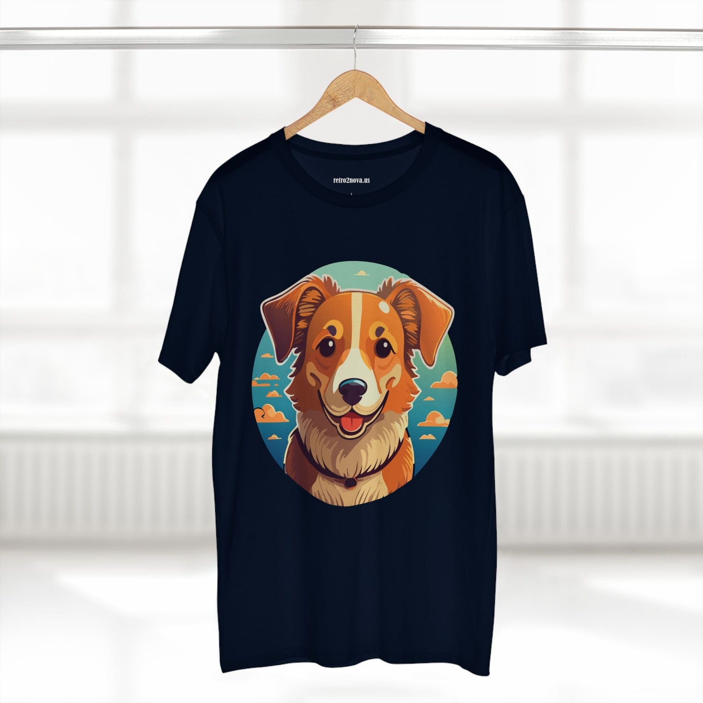 Unisex Animals Dog Shirt With Original Art Design Premium Cotton Tee By Retro2Nova Art Collection Soft Breathable Comfort
