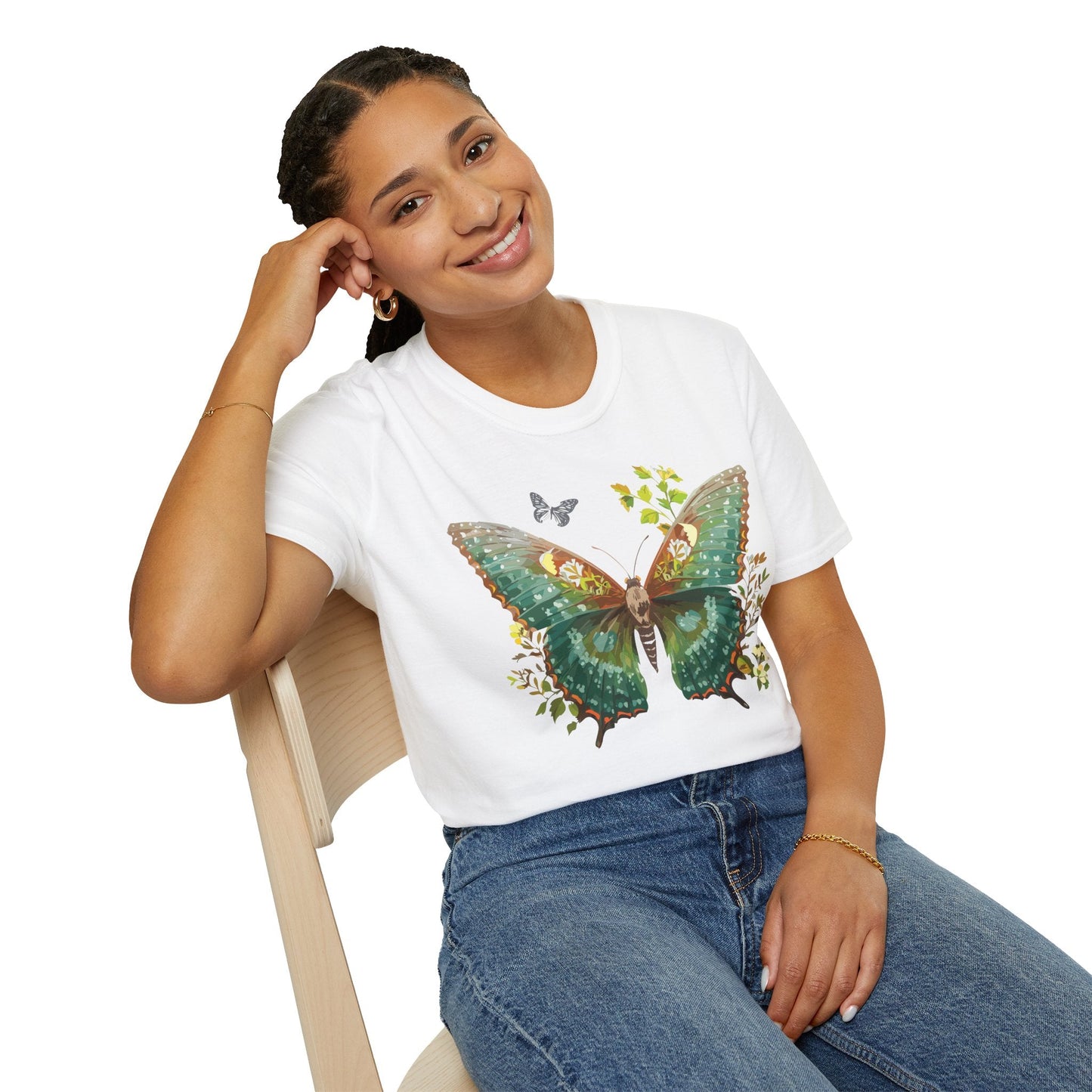 Butterfly Shirt Unisex T Shirt Monarch Print Gildan Softstyle 64000 Comfortable Everyday Wear
