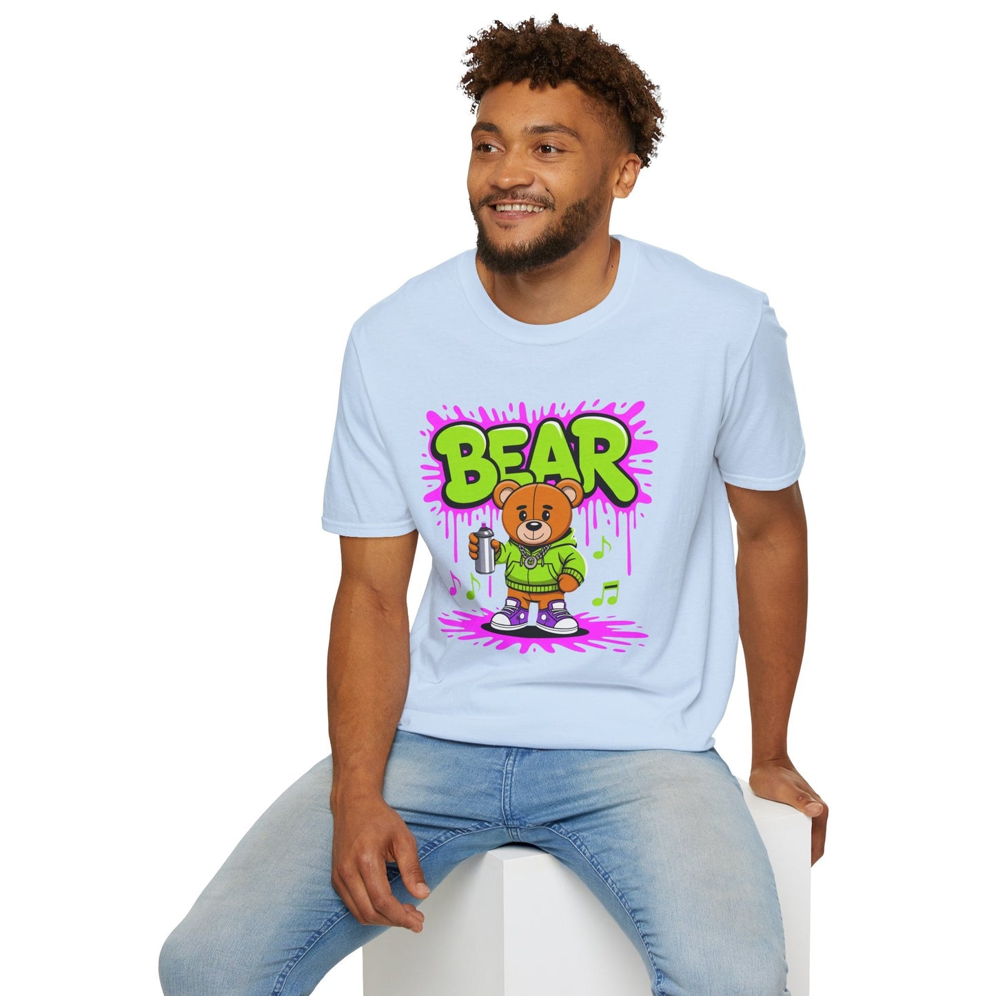 Unisex Cartoon T Shirt With Funny Animals Print Gildan Softstyle 64000 Tee Comfortable Everyday Wear