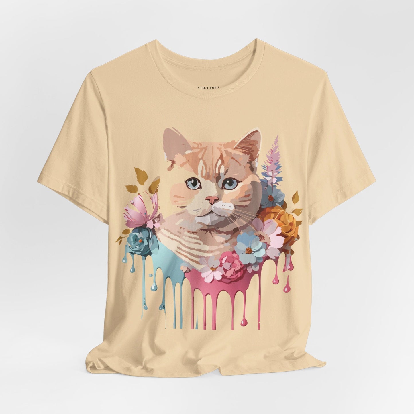 Cat Shirt Graphic Tee Unisex Vintage Inspired Adelpha Art Design
