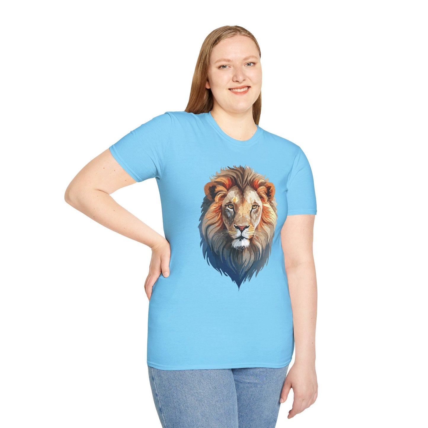 Gildan Lion Graphic Short Sleeve Softstyle Tee 100 Percent Cotton