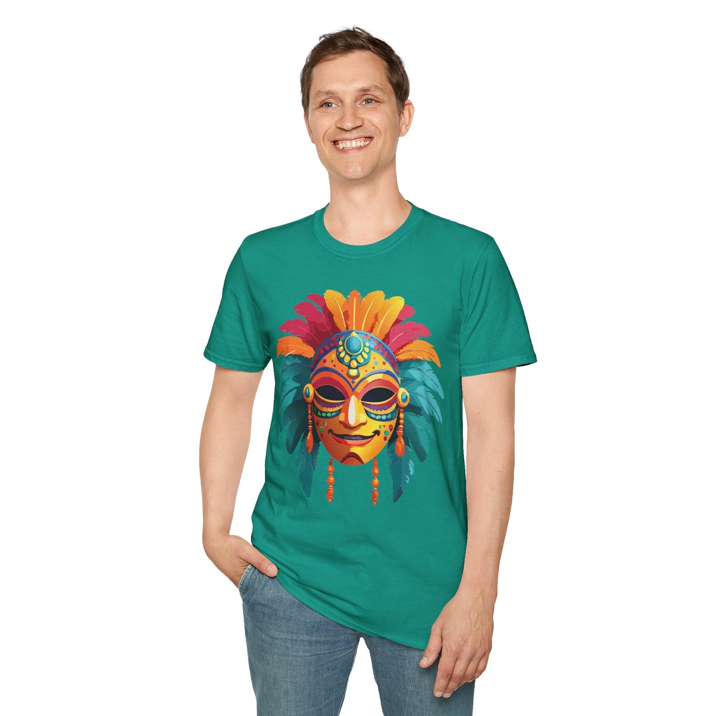 Mask Tee Shirt Unisex Softstyle Gildan 64000 100 Percent Ring Spun Cotton Masquerade Tee