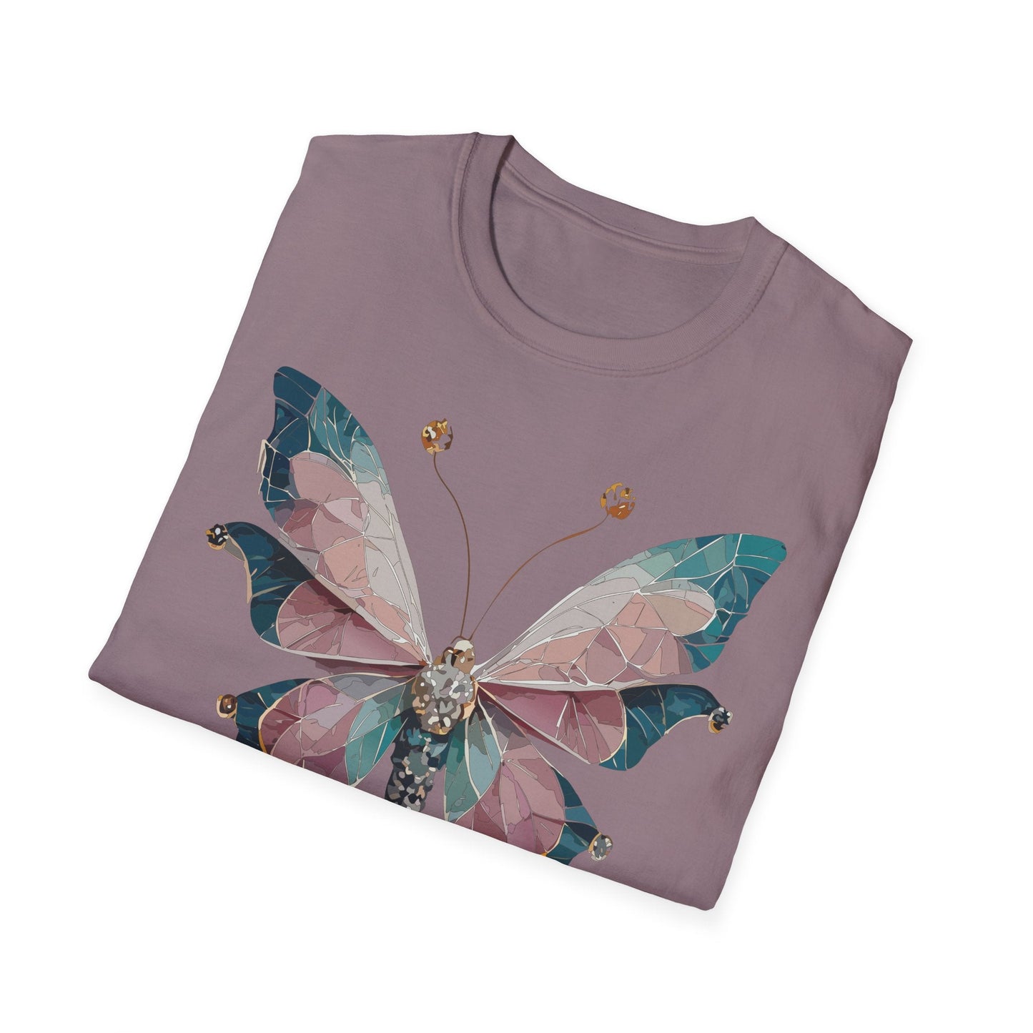 Butterfly Shirt Unisex T Shirt Monarch Print Gildan Softstyle 64000 100 Percent Ring Spun Cotton