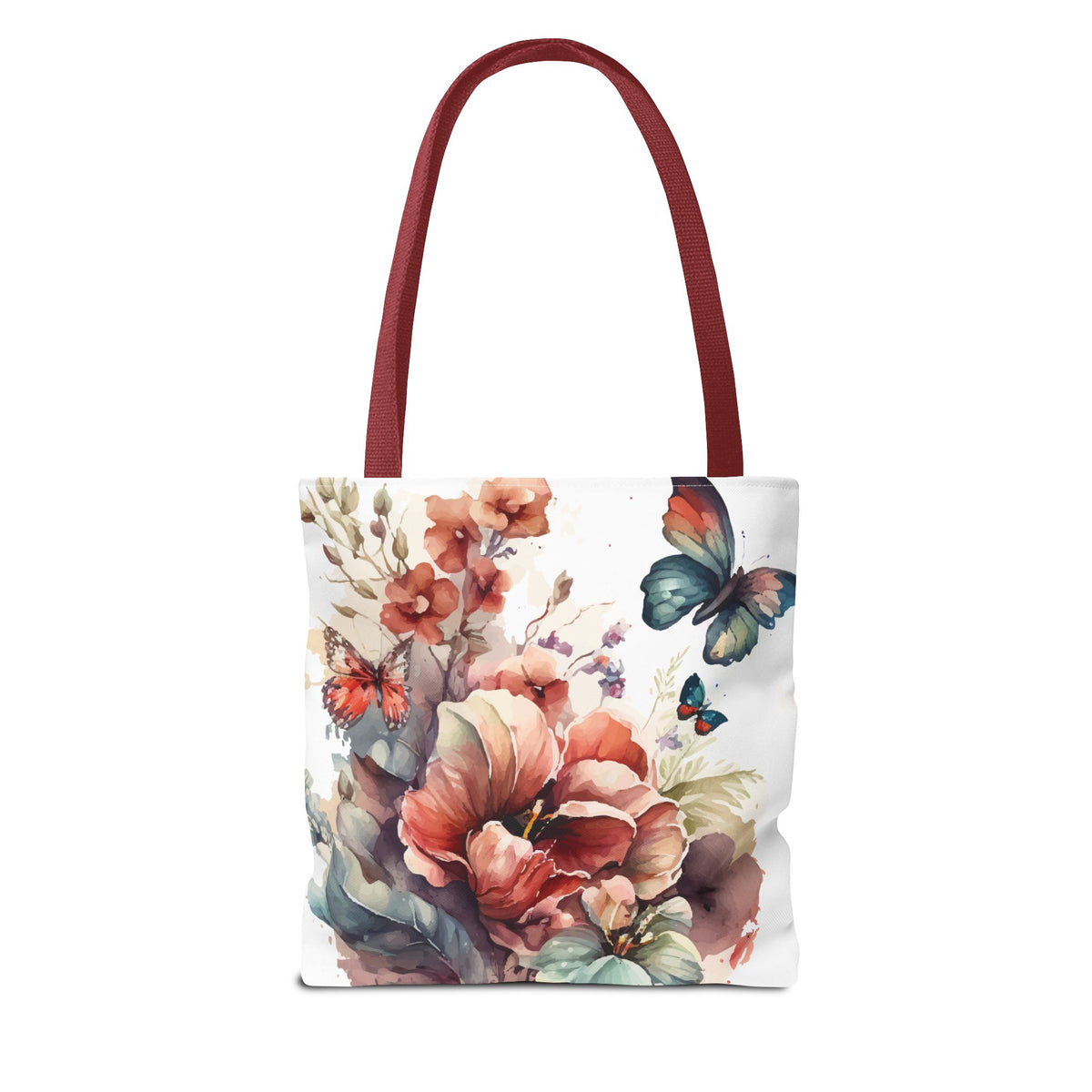 Bolsa de lona con estampado de mariposas 
