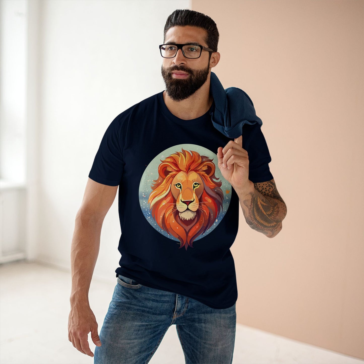 Lion Art Shirt Unisex Premium Cotton Tee With Original Art Design From Retro2Nova Art Collection Worldwide