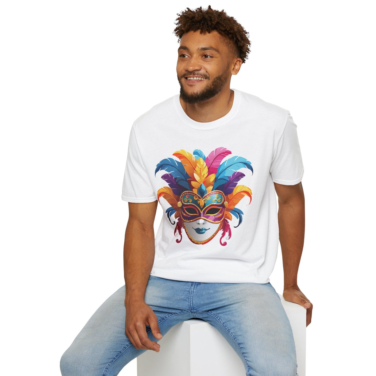 Mask Tee Shirt Unisex Masquerade Design Gildan Softstyle 64000 100 Percent Cotton