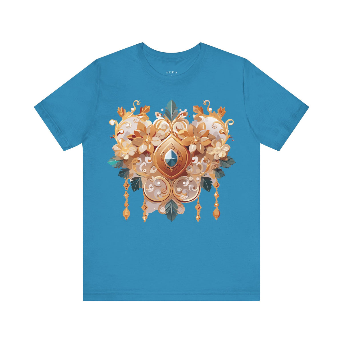 Jewelry Graphic Unisex Cotton Bella+Canvas Tee with Gemstones Art Design m52
