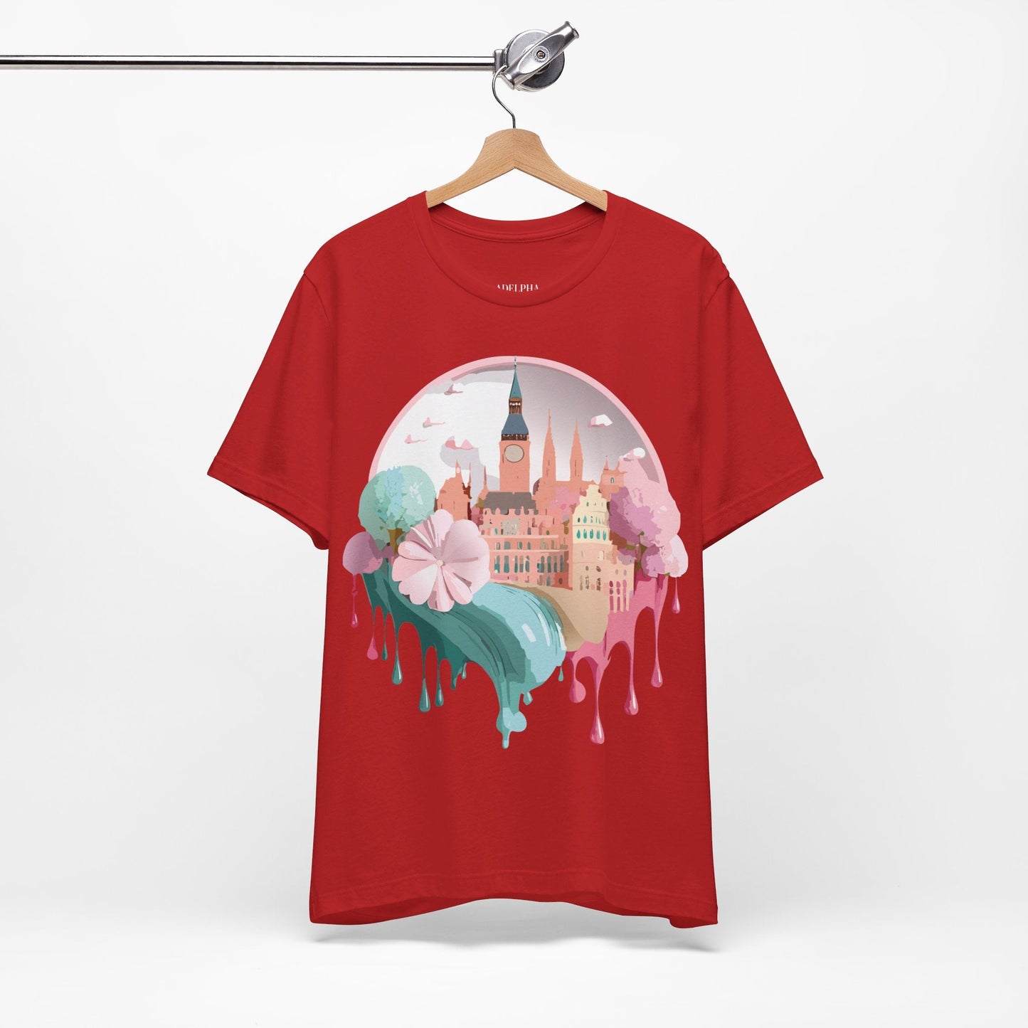 Prague Tourist Graphic Tee by Adelpha Unisex Vintage Style Short Sleeve Shirt Collection