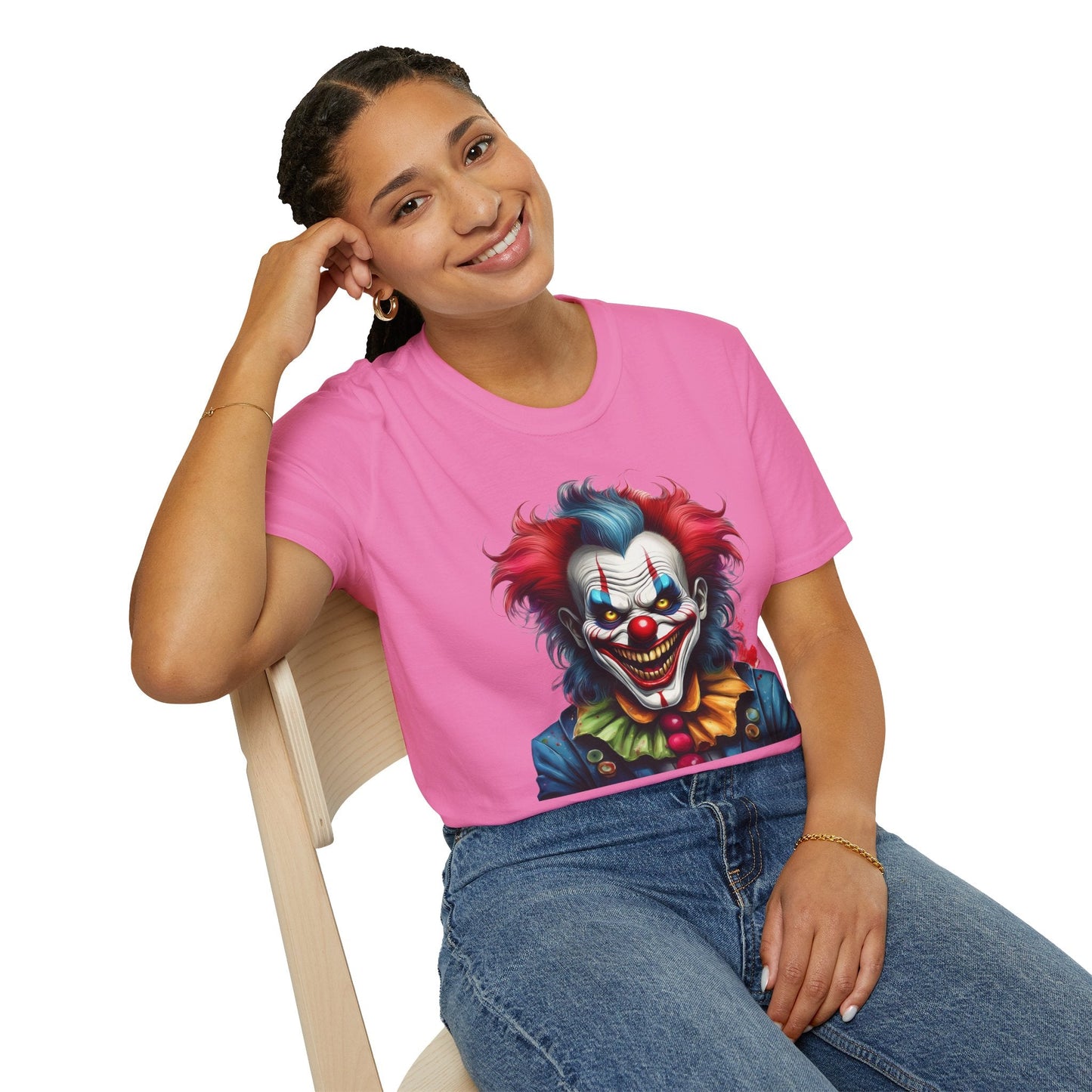 Unisex Clown Shirt Funny Man Tee Circus Theme Shirt Scary Man Shirt Softstyle Comfort