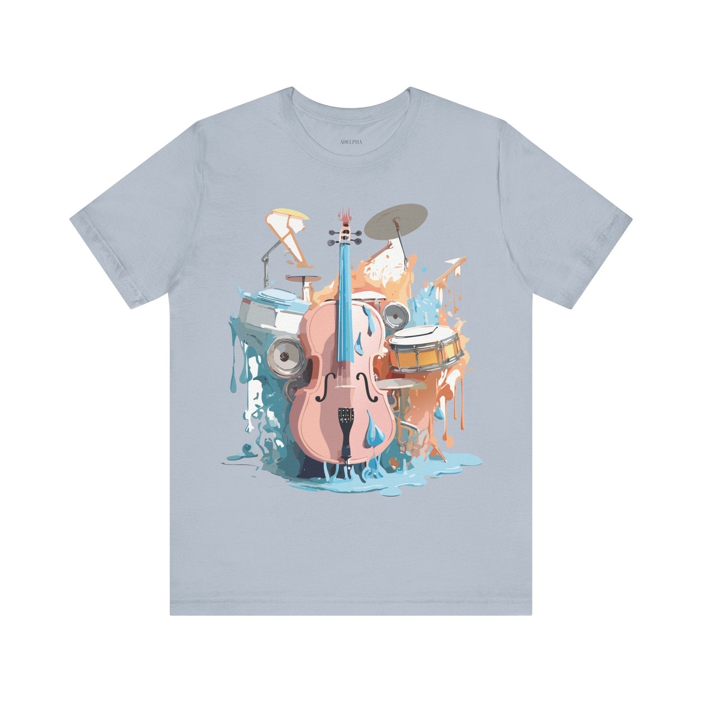 Music Graphic Unisex 100 Cotton Vintage Art with Musical Elements Tee 74